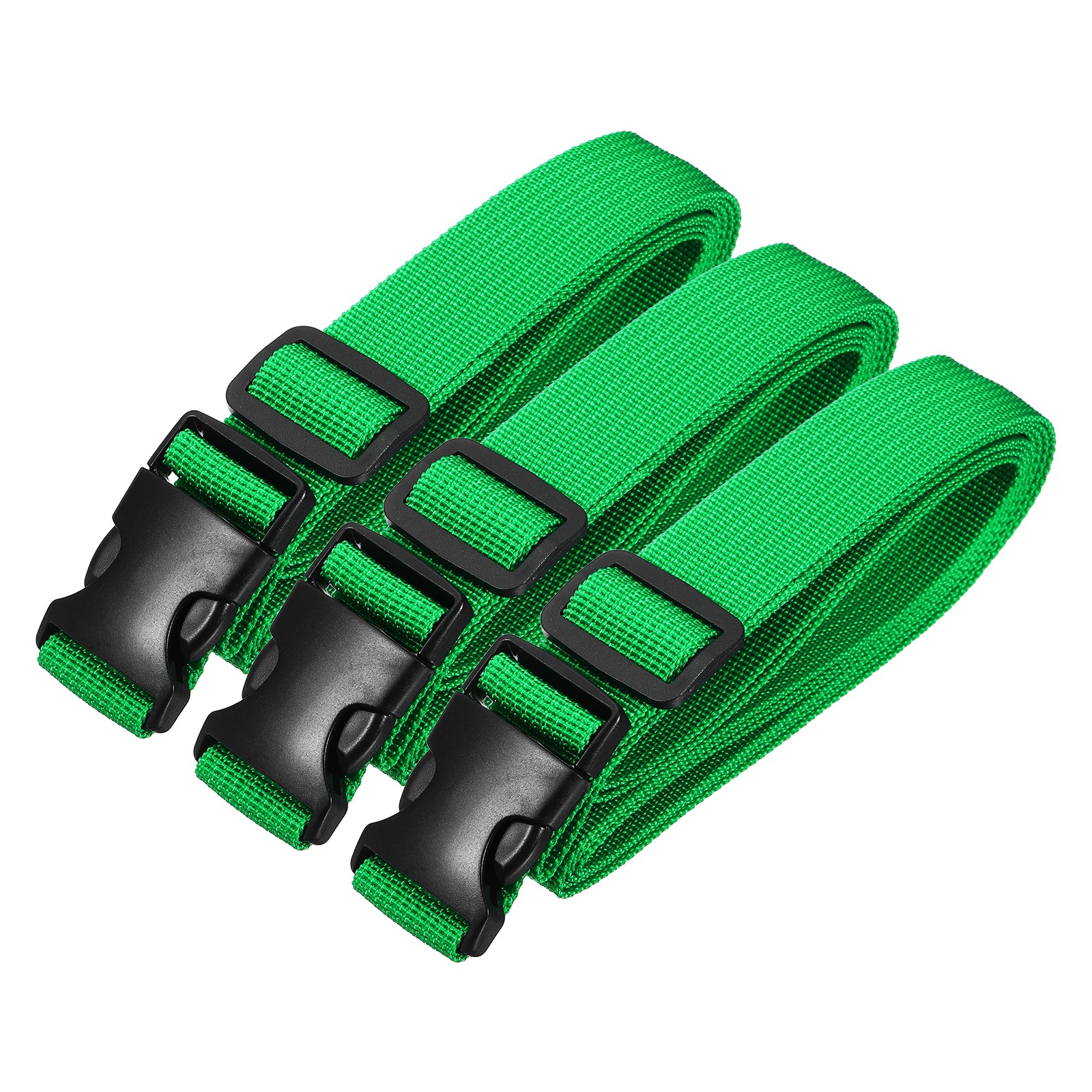 3pcs 1" x 8ft Utility Straps with Quick Release Buckle Adjustable, Green
