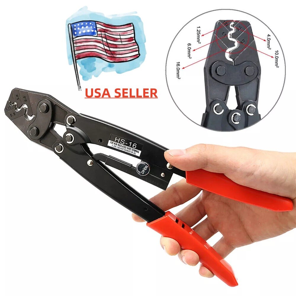 HS-16 Crimping Pliers Cable Lug Crimper Tool Bare Terminal Wire Plier Cutte C#