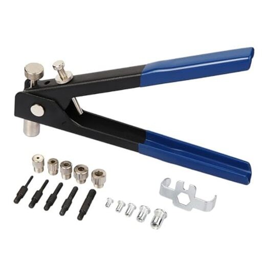 86 Pcs Rivet Nut Tool Kit Hand Riveter Set with M3/M4/M5/M6/M8 Threaded Rivet
