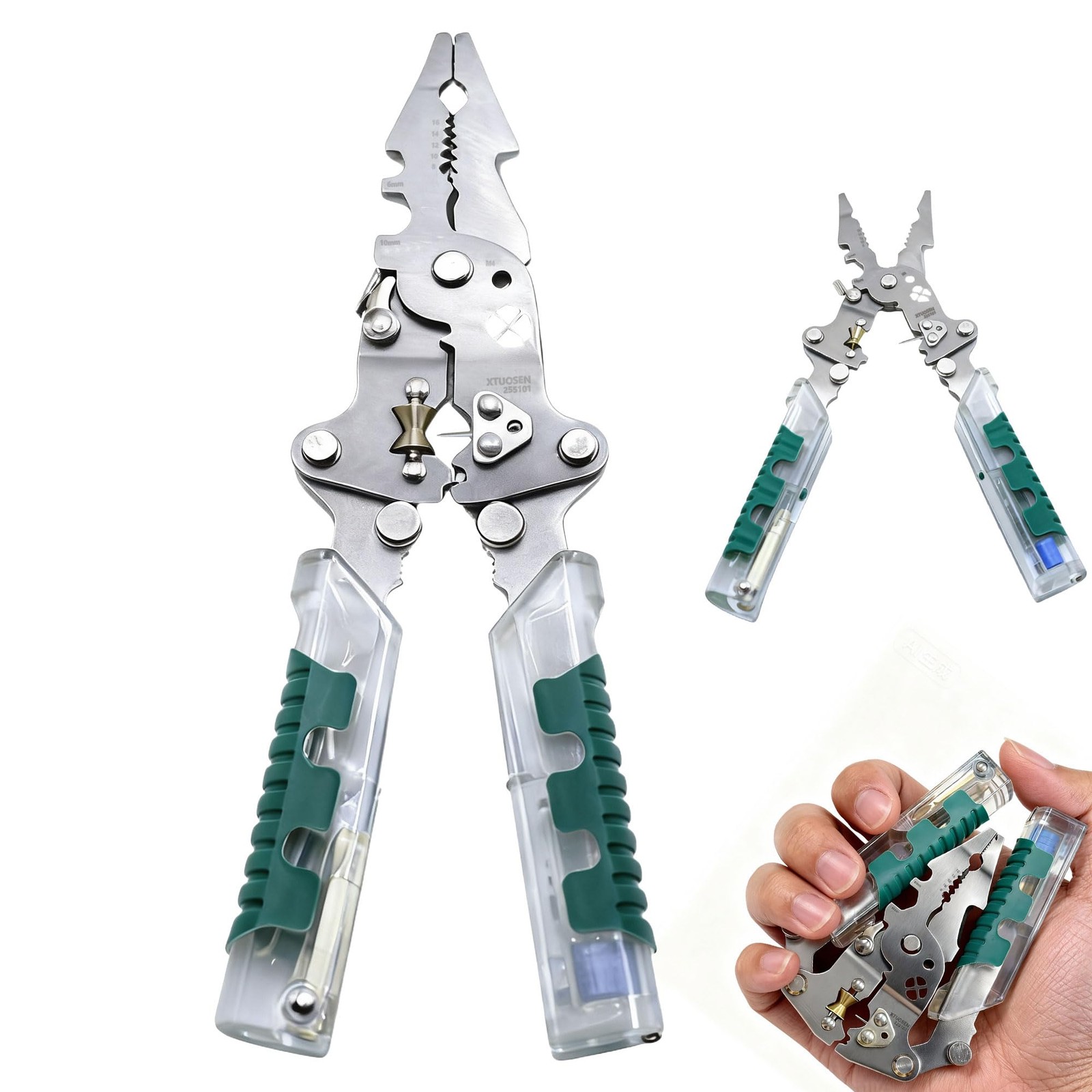 18in1 Foldable Wire Stripper Multifunction Wire Cutting Stripping Crimping And P