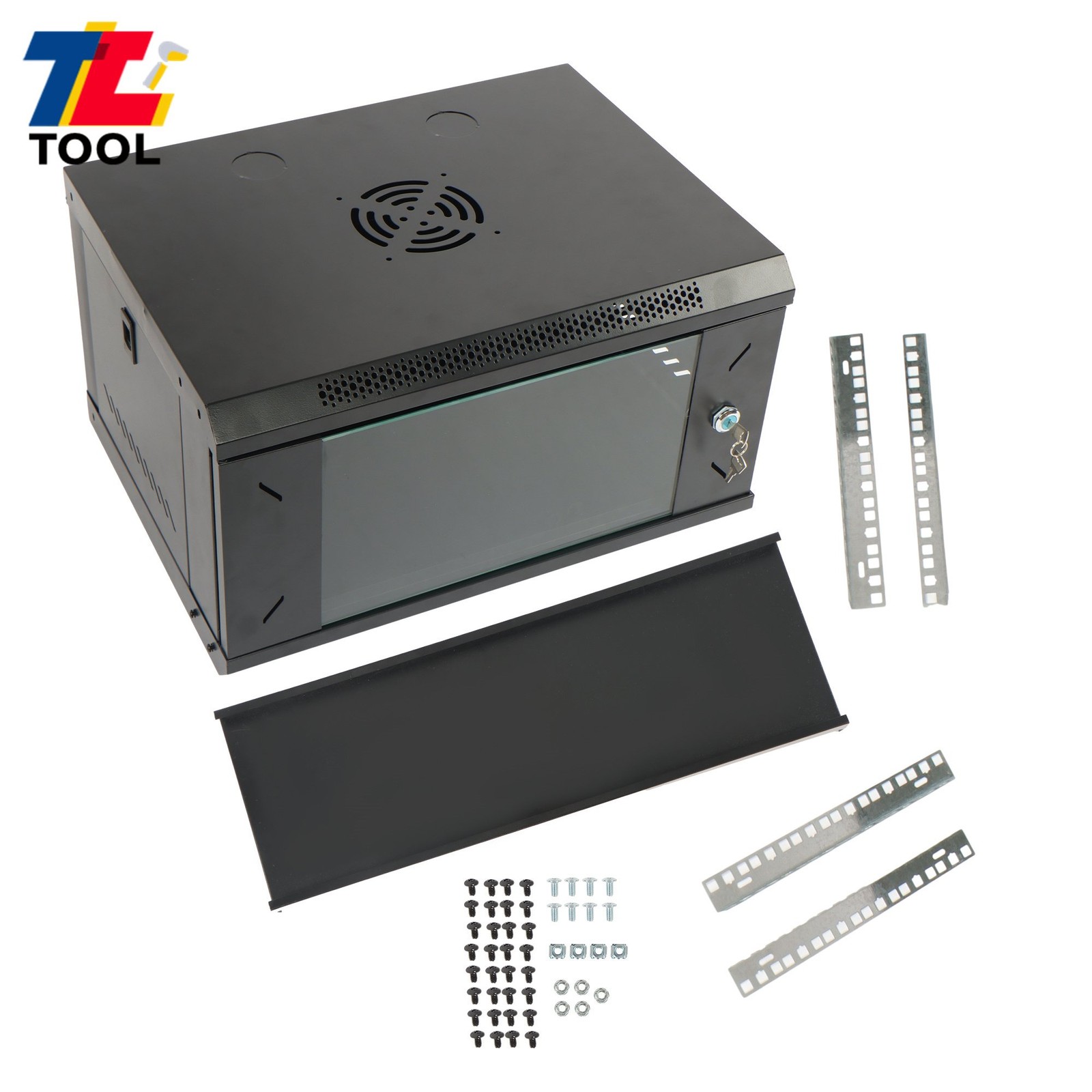 Heavy Duty 6U Wall Mount Server Rack Cabinet 15.5" Deep w/ Locking Door