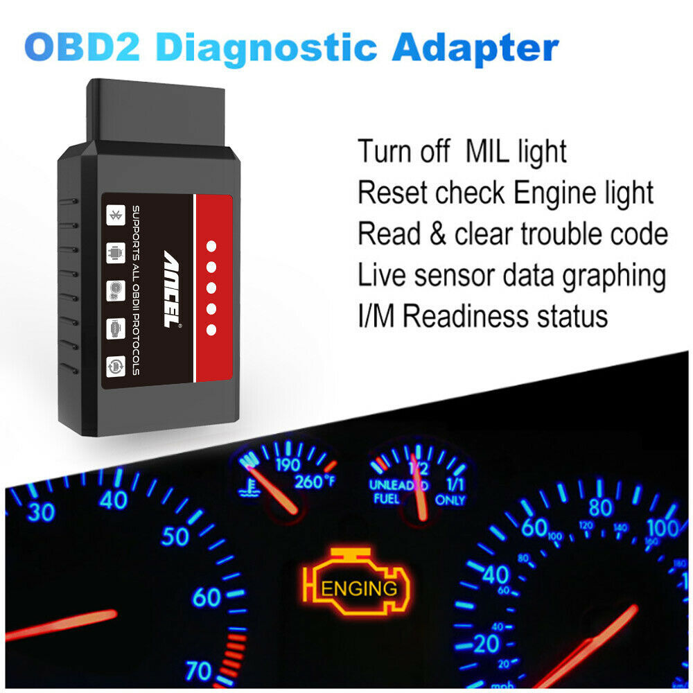 ELM327 Car Engine OBD2 Scanner Bluetooth Code Reader Diagnostic Tool for Android