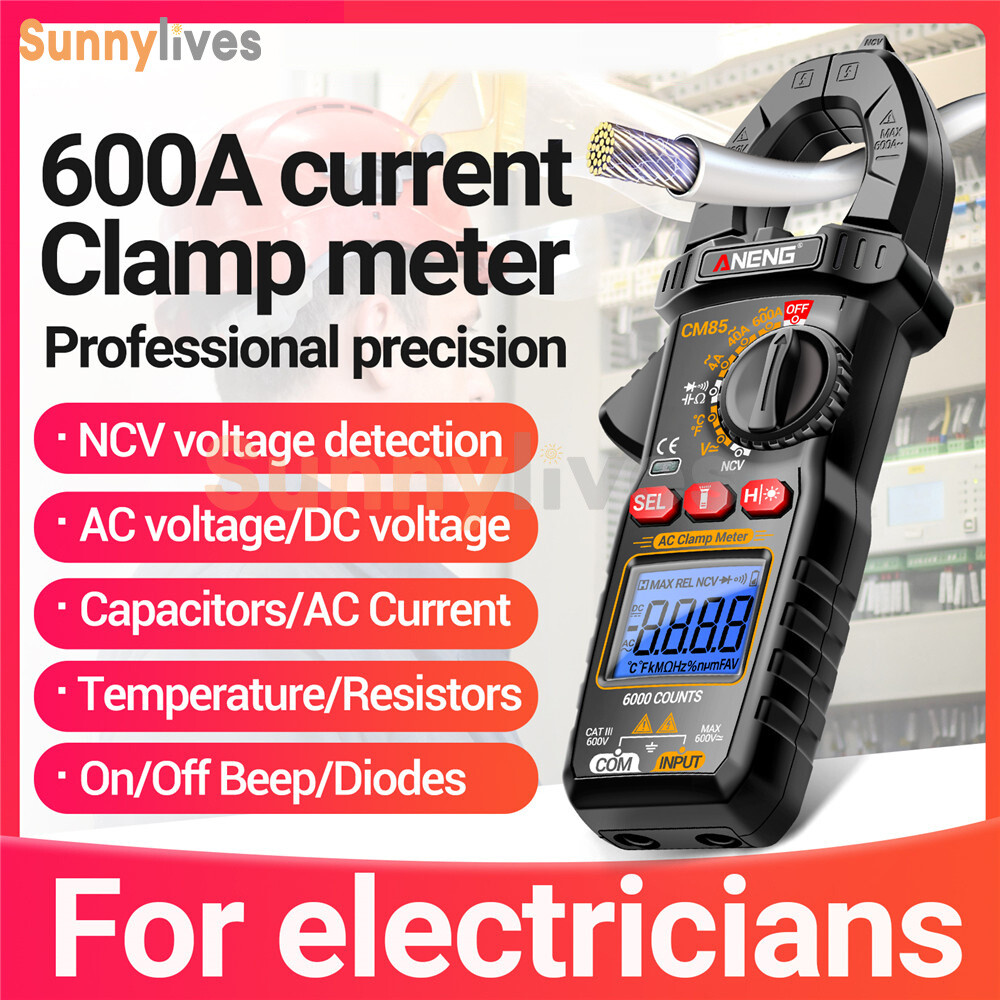 ANENG Digital Clamp Meter 6000 Count Multimeter NVC Amp AC DC Volt Current Test