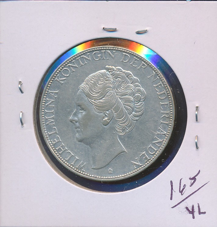 NETHERLANDS - 1933 - SILVER 2 1/2 GULDEN - #3922