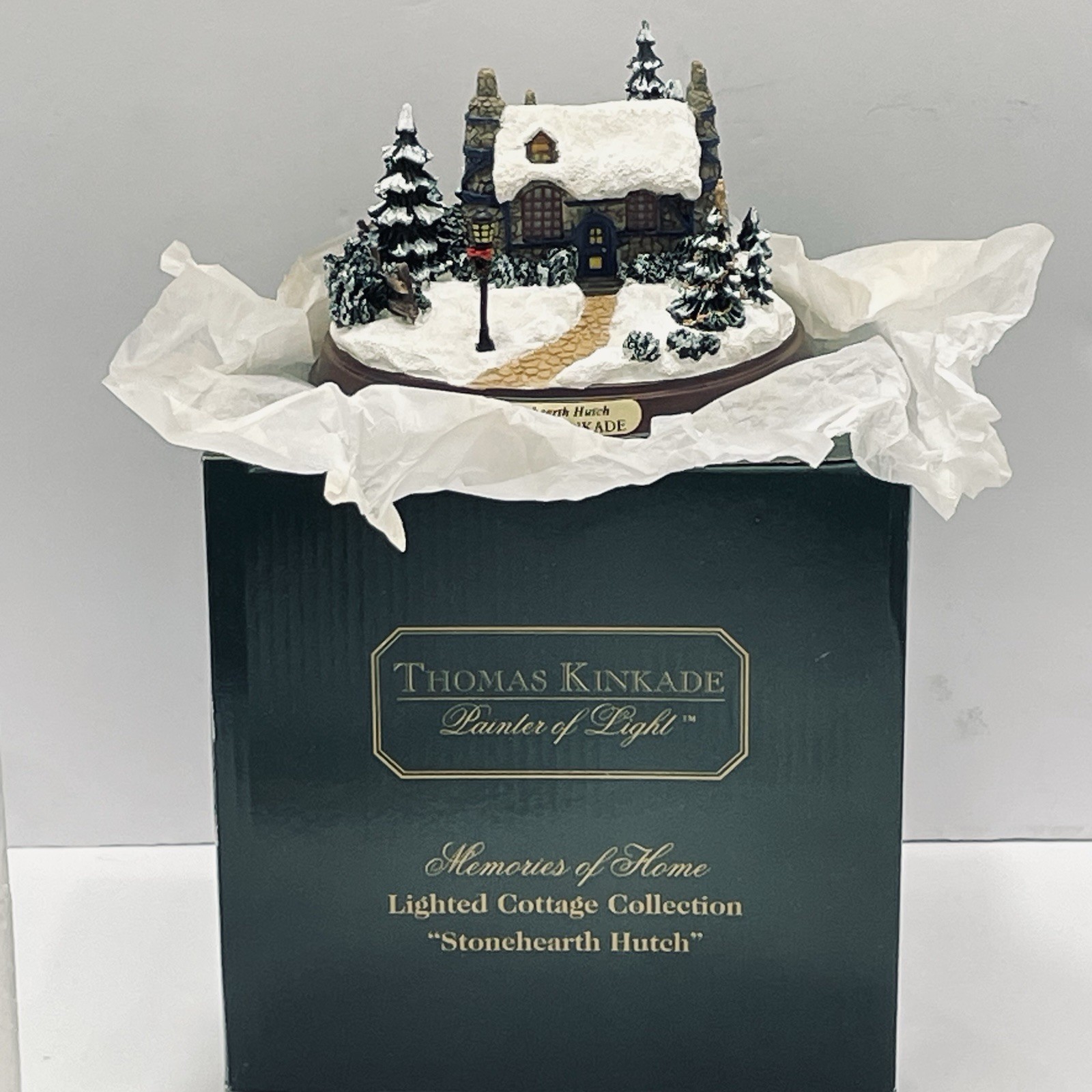 Thomas Kinkade Snowy Cottage STONEHEARTH HUTCH Sculpted Night Light NIB NOS