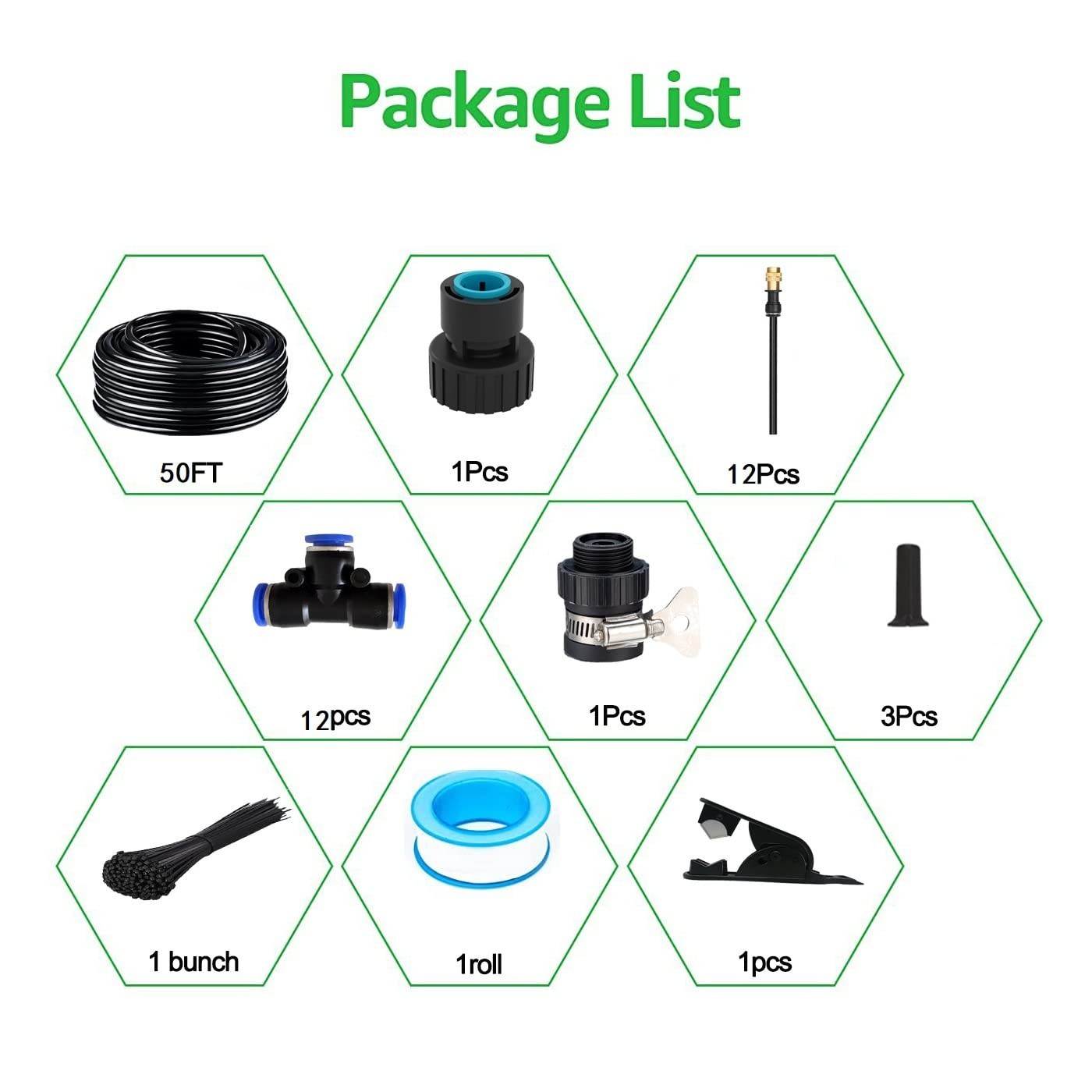 50FT Drip Irrigation Kit, Automatic Garden Watering System with Tool-Free Qui...