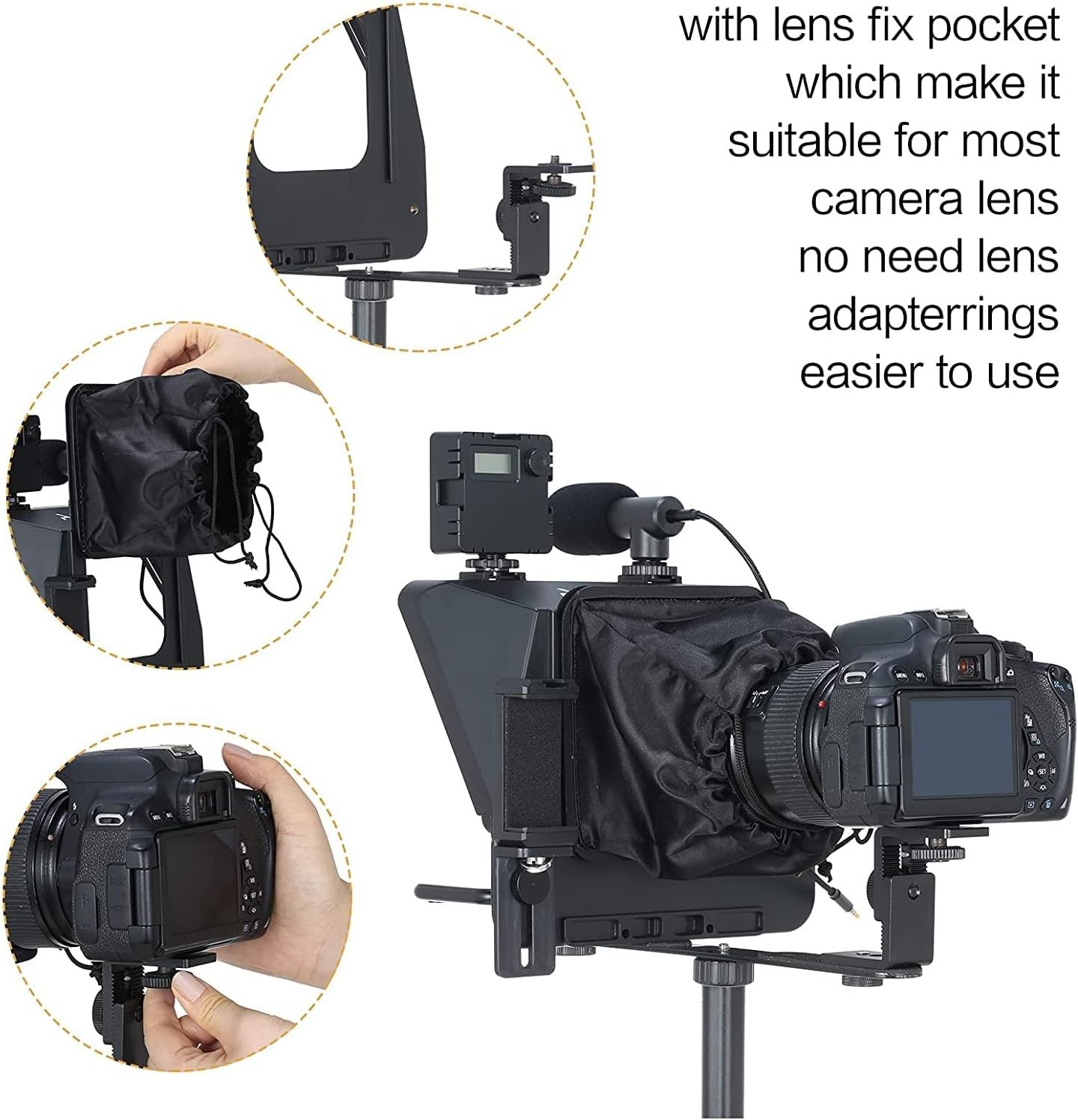 High Definition Teleprompter for Interviews and Speeches with Wireless Remote