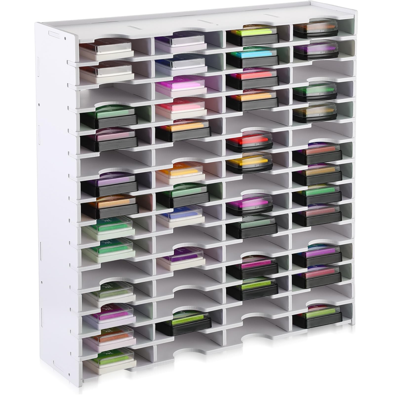 1 PCS White 60 Grids Ink Pad Storage Holder Stamp Organizer Storage Rack
