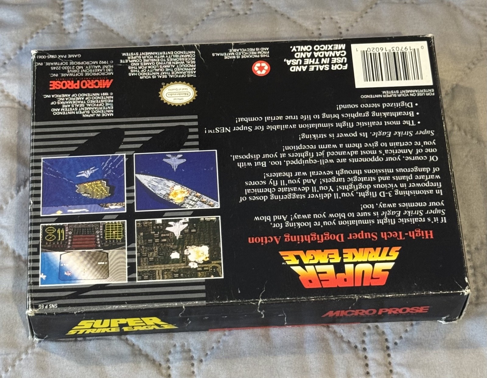 Super Strike Eagle * Snes Box Only * Super Nintendo Original box