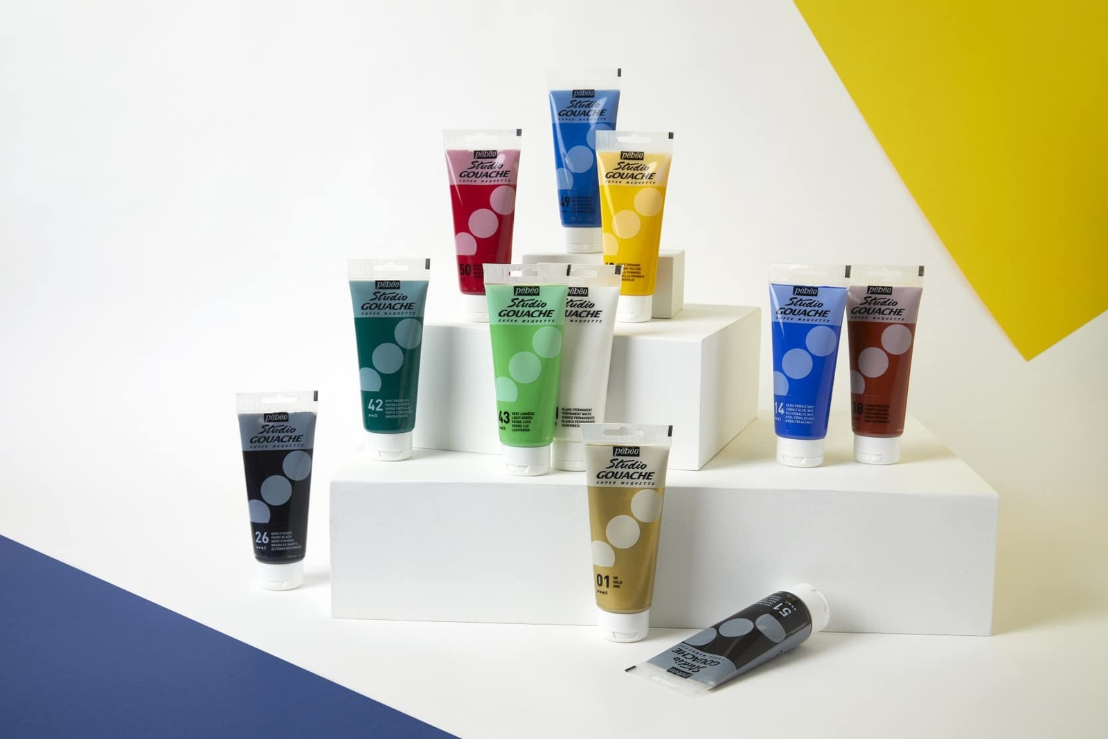 PEBEO Studio Gouache Fluid Paint - 100 ml, Permanent White, Velvet Matte Form...