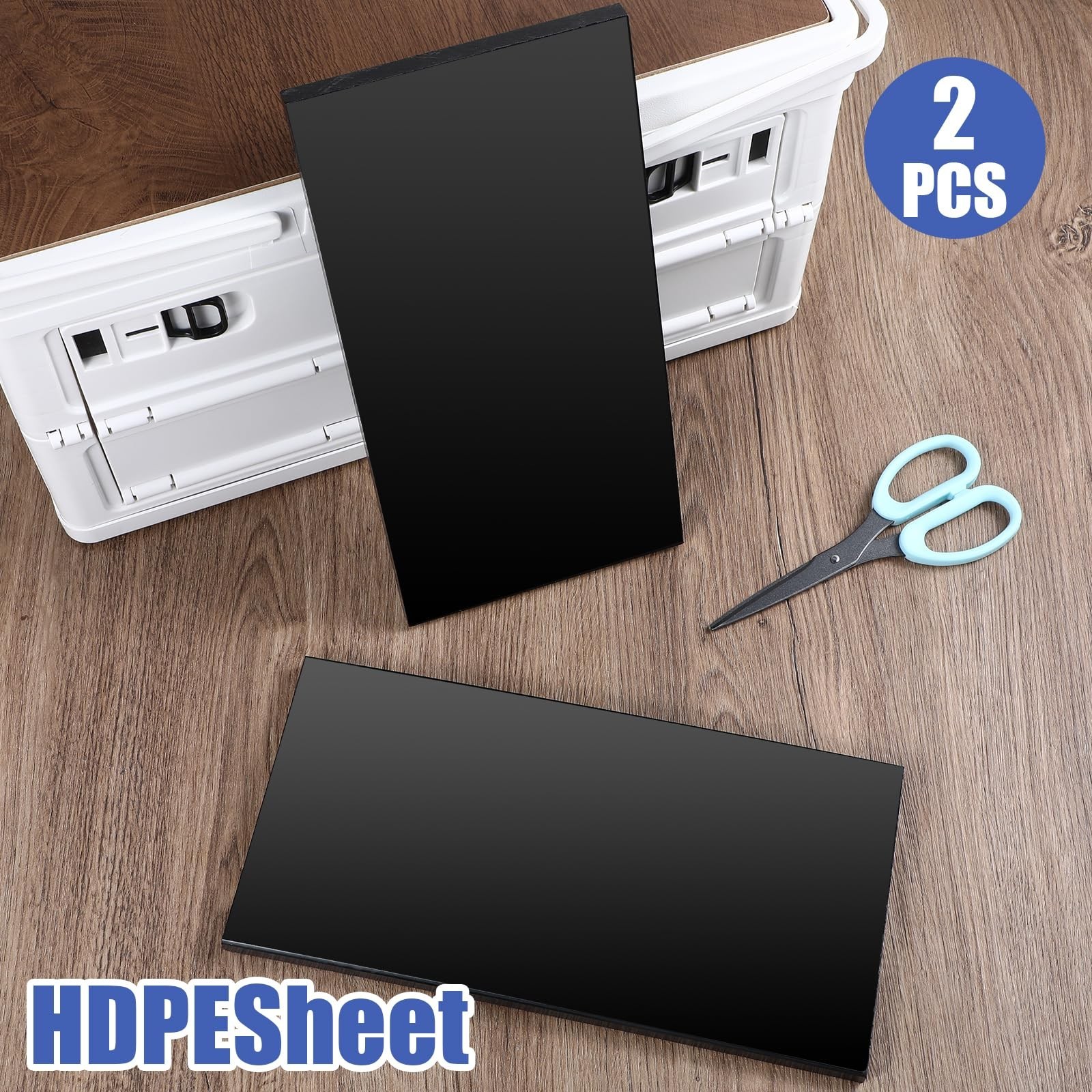 2 Pcs HDPE Plastic Sheet, HDPE Sheet 1/2" Thick, Size 6" x 12", High Density ...