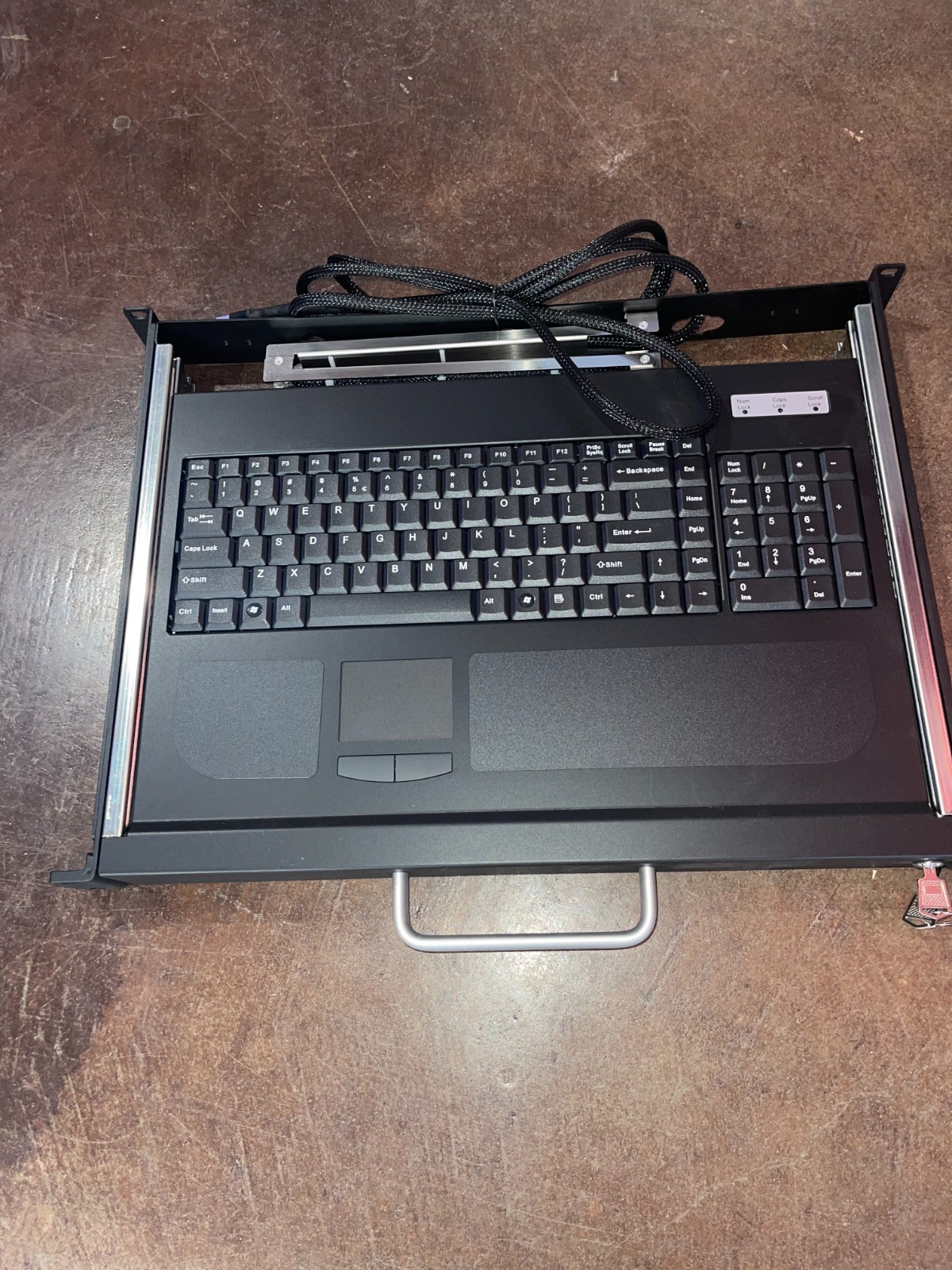 Rackmount Mart 1U Rackmount Drawer with USB Touchpad Keyboard New Open Box