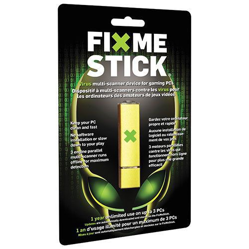 FixMeStick Virus Removal Device - Unlimited Use on up to 3 PCs for 1 Year - F...