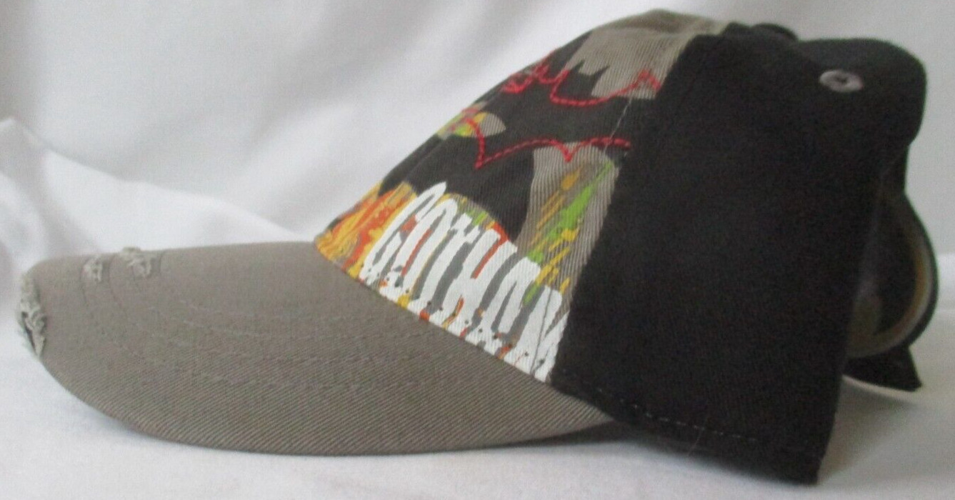 BATMAN DC COMICS GOTHAM "GONE GOTH" YOUTH ADJUSTABLE DISTRESSED COTTON CAP HAT