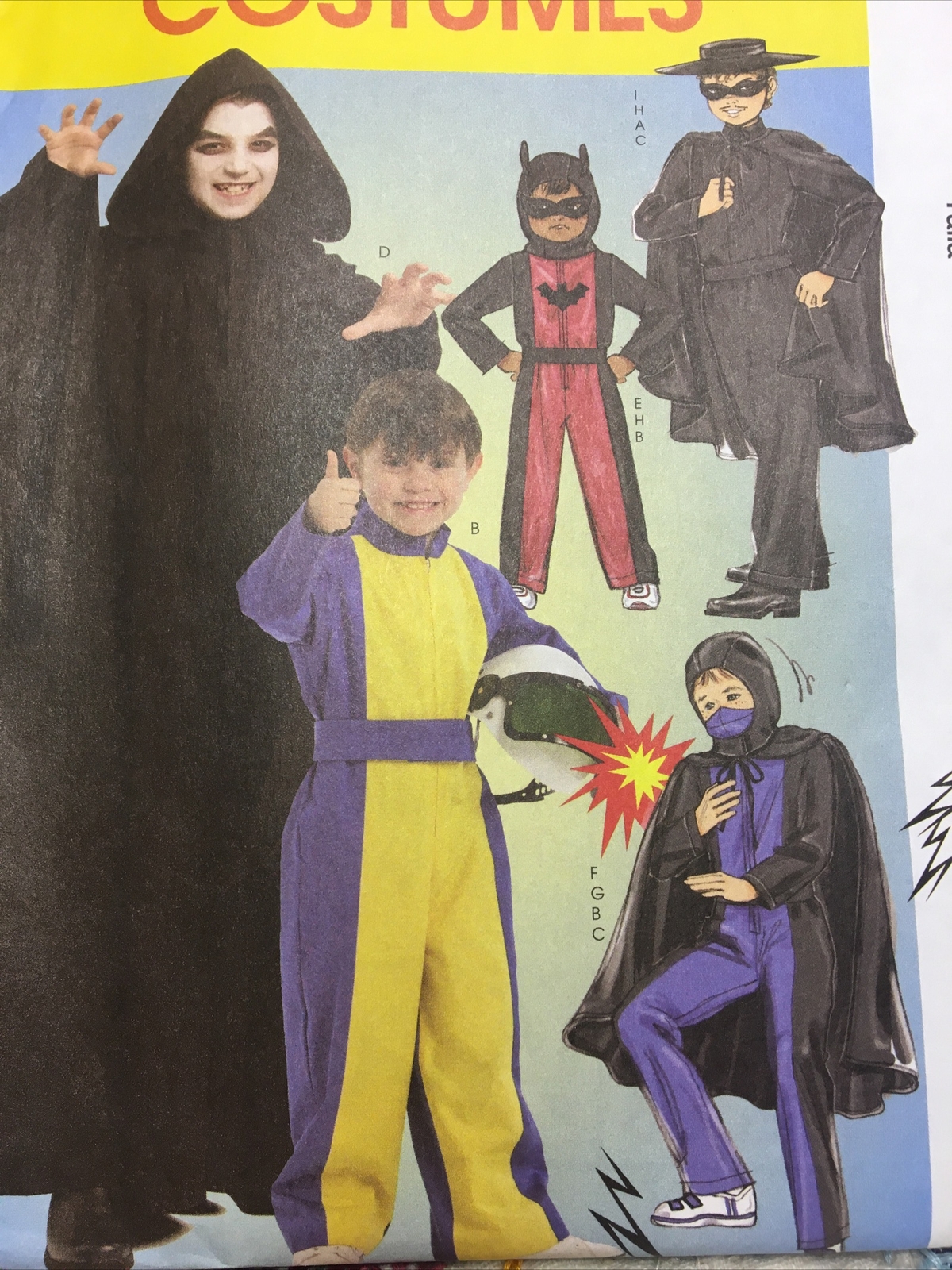M5952 BOYS/ CHILDRENS HERO COSTUMES SIZES 7-14  MCCALLS PATTERN New