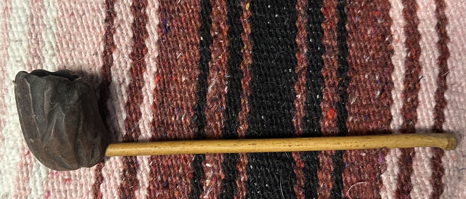 Hand Carved Wooden Primitive Tobacco Pipe