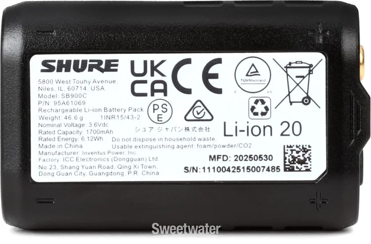 Shure SB900C Rechargeable Lithium-ion Battery Pack