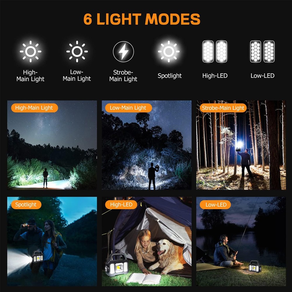 Solar Power LED Camping Lamp Flashlight Tent Light Lantern Rechargeable ASW