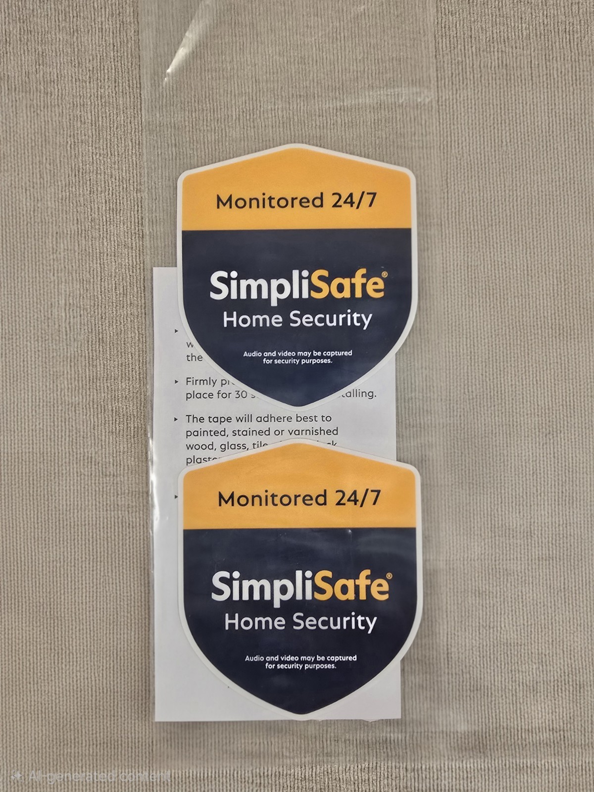 Brand New OEM 2 PACK SimpliSafe Door/Window Decals Extra 3M Tapes Fast Shipping