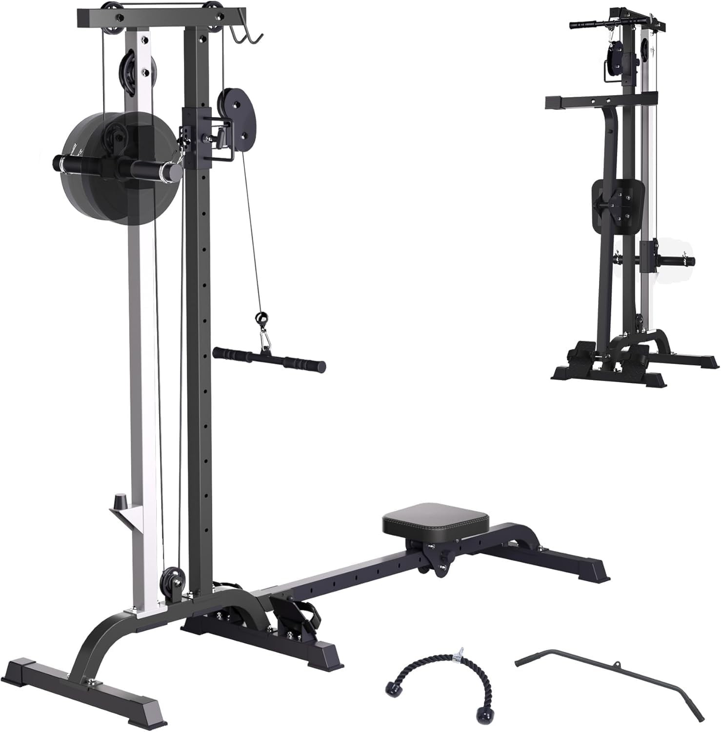 2in1 Rowing & Cable Machine LAT Pull Down Rowing Machine Training for Home Gym