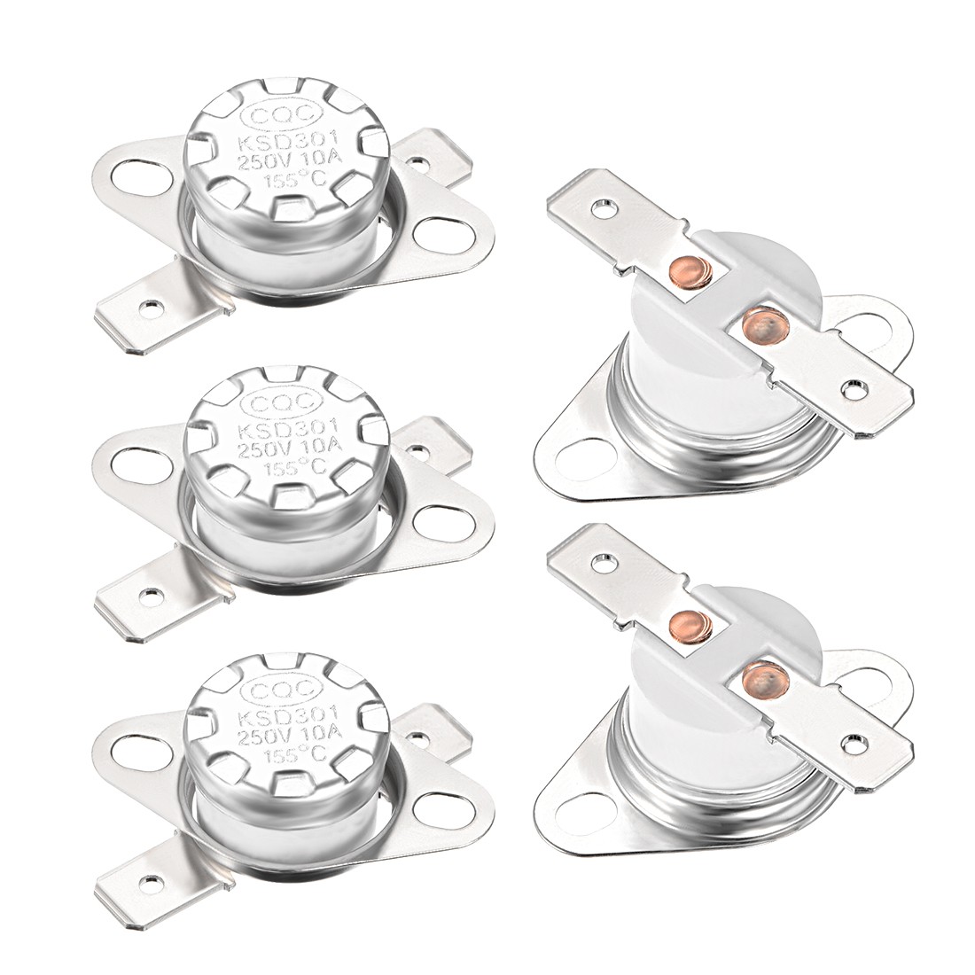 5 x Temperature Control Switch Thermostat 155°C 10A N.C 6.3mm Pin