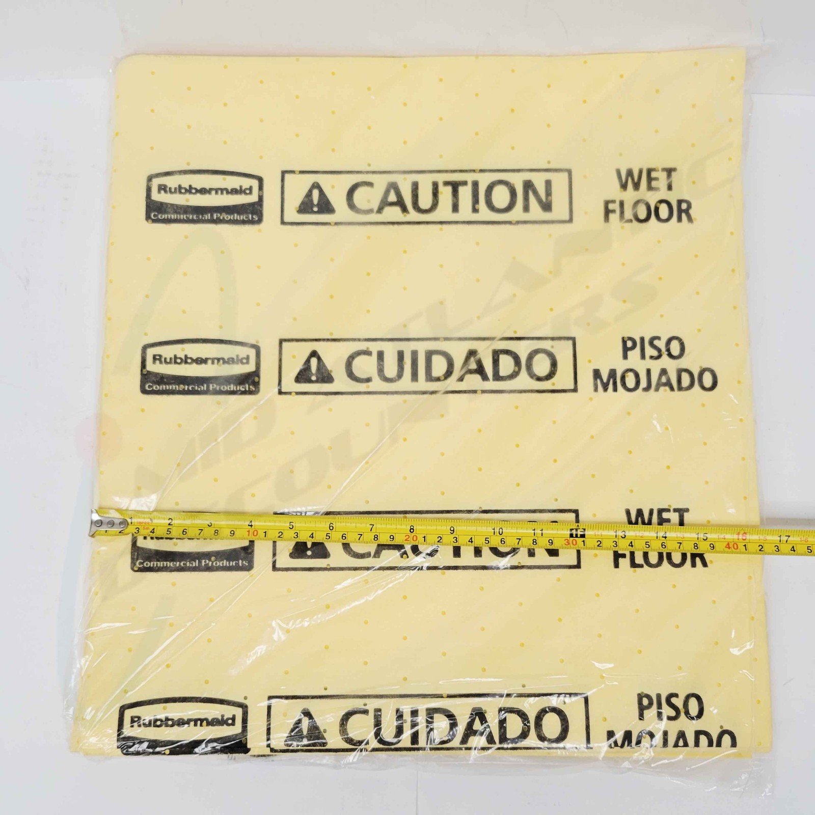 22 Pack Rubbermaid Commercial 4252 Yellow Caution Wet Floor Over-the-Spill Pad