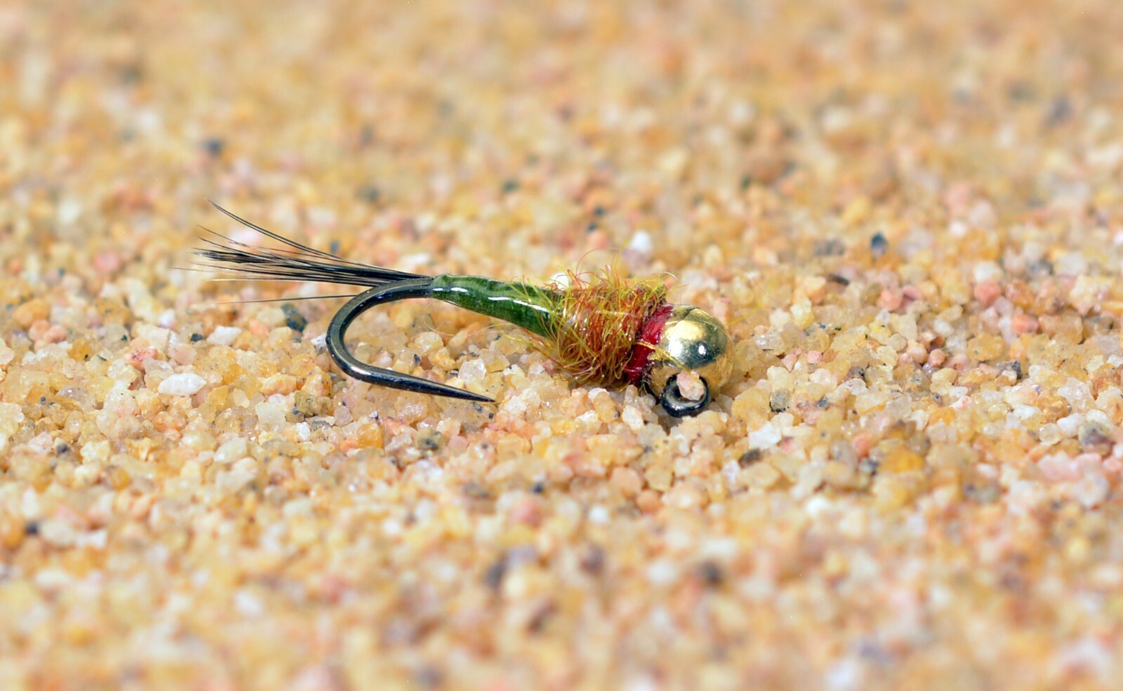 6 Flies - Tungsten Olive Iron Lotus Jig Head Fly - Euro nymph - Hanak Hook