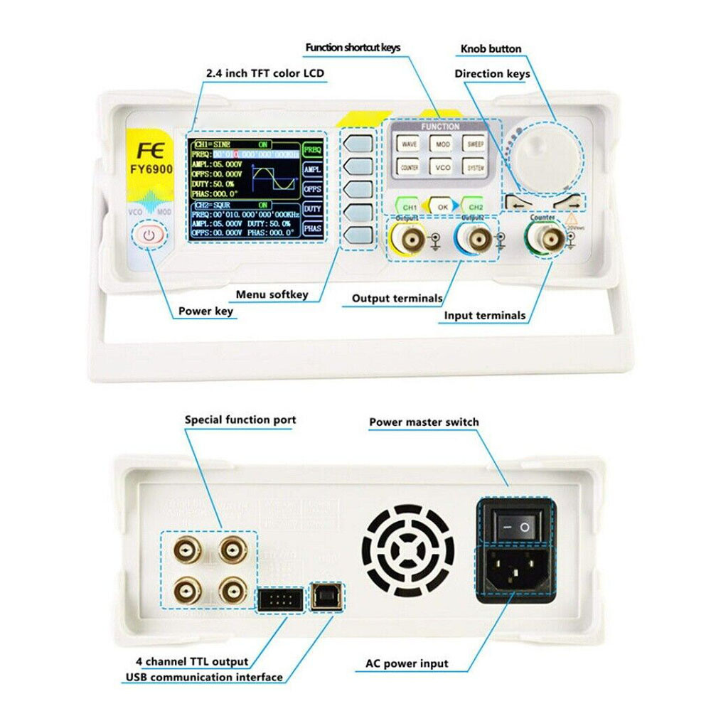 For FY6900-60M Signal Generator DDS Arbitrary Waveform Frequency Meter
