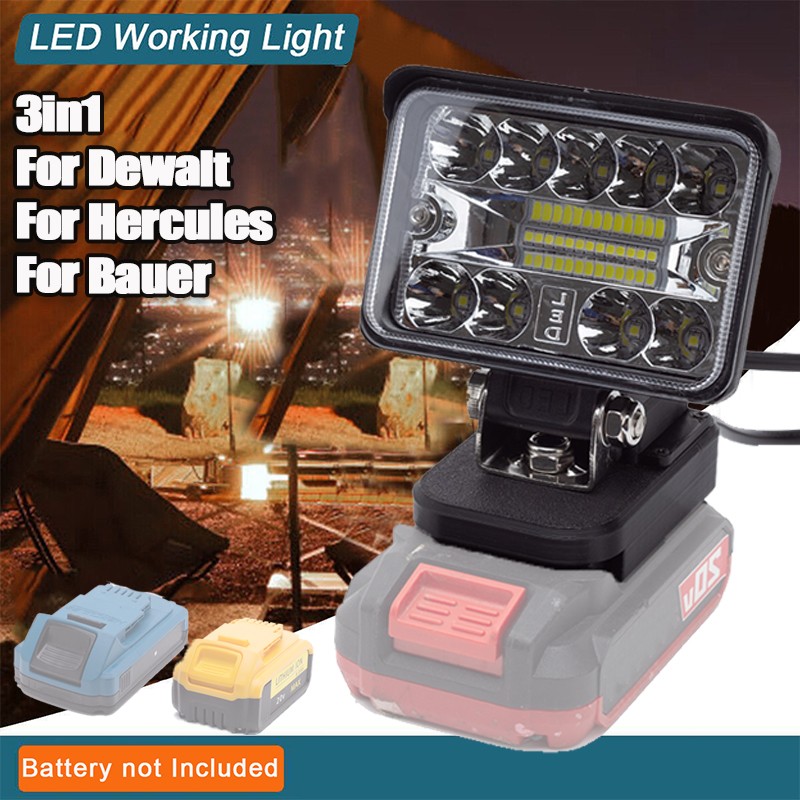 LED Work Light For Bauer 20V Li-Ion Battery Foldable Compact Job Site Light