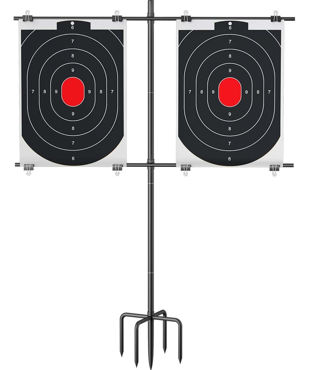 Adjustable Shooting Target Stand with 5Prong Base, Portable Target Steel Hold...