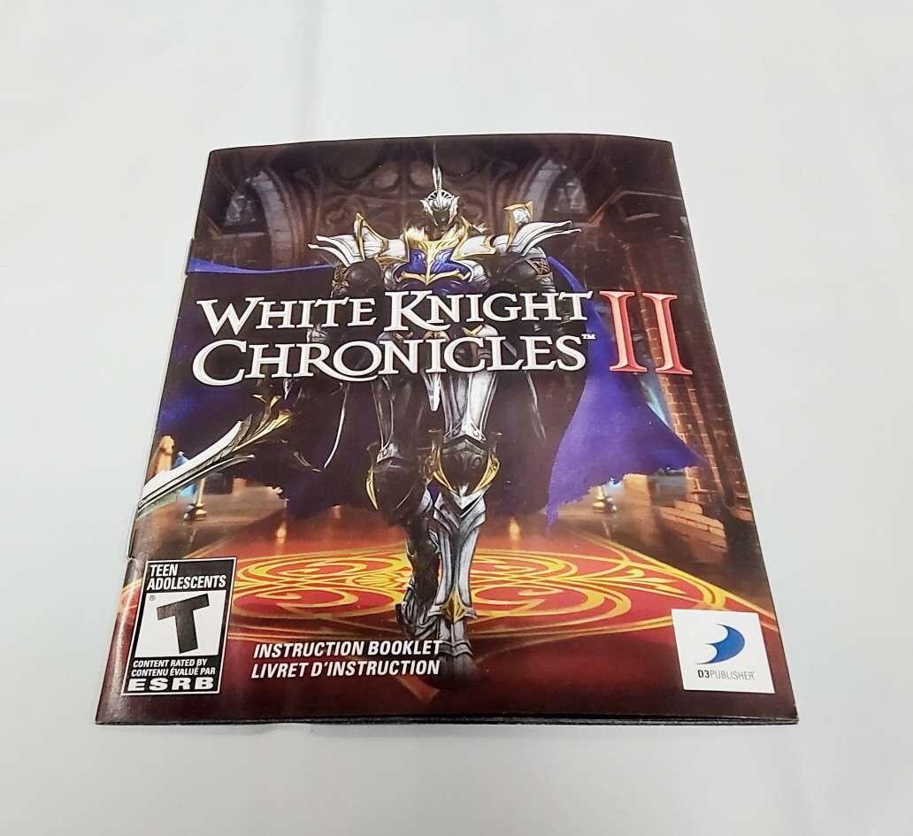 White Knight Chronicles 2 Manual Instruction Booklet ONLY!!! PS3
