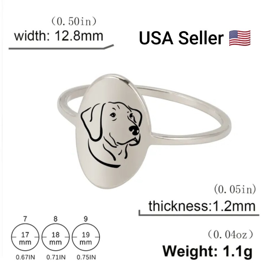 Pet Dog Lover Ring Stainless Steel Puppy Labrador Bulldog Engraved Women Rings