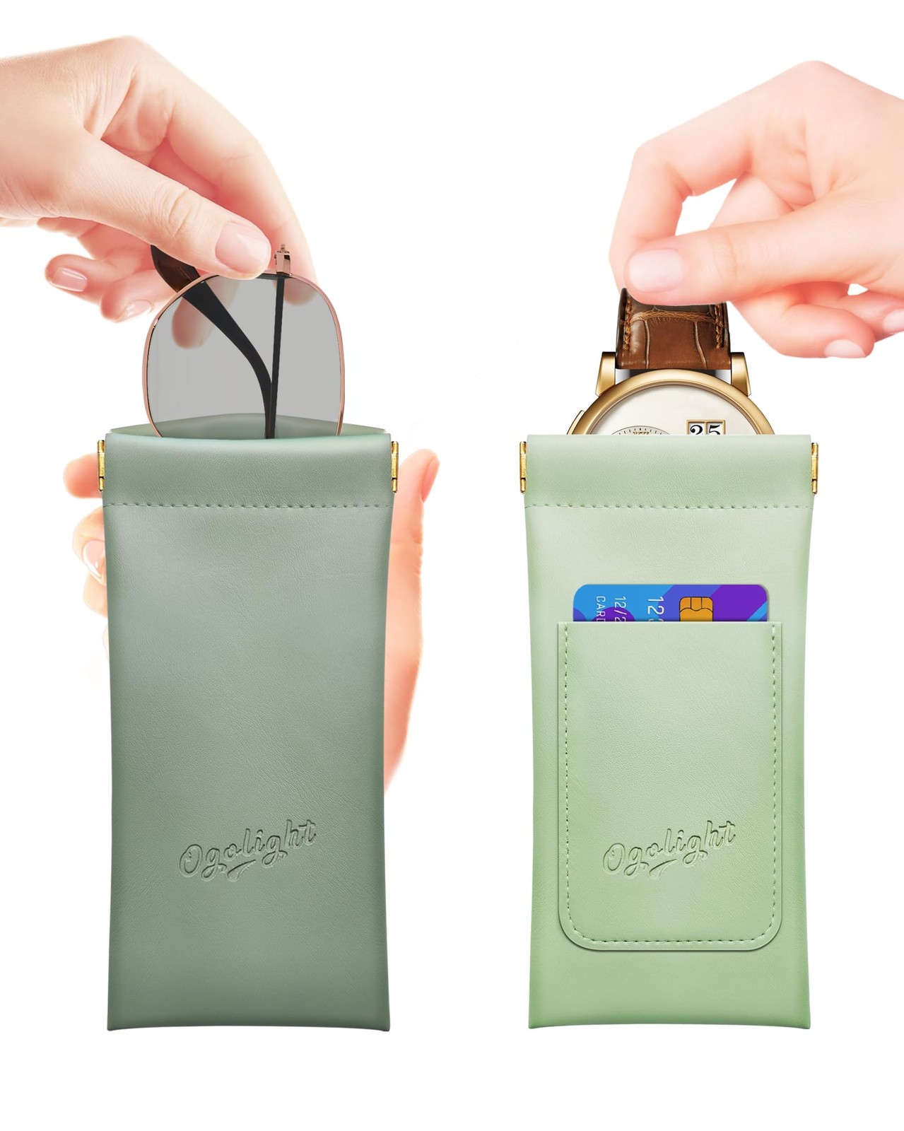 Eyeglass Cases Soft 2 Pack - Squeeze Top Anti Scratch Sunglasses Soft Case fo...
