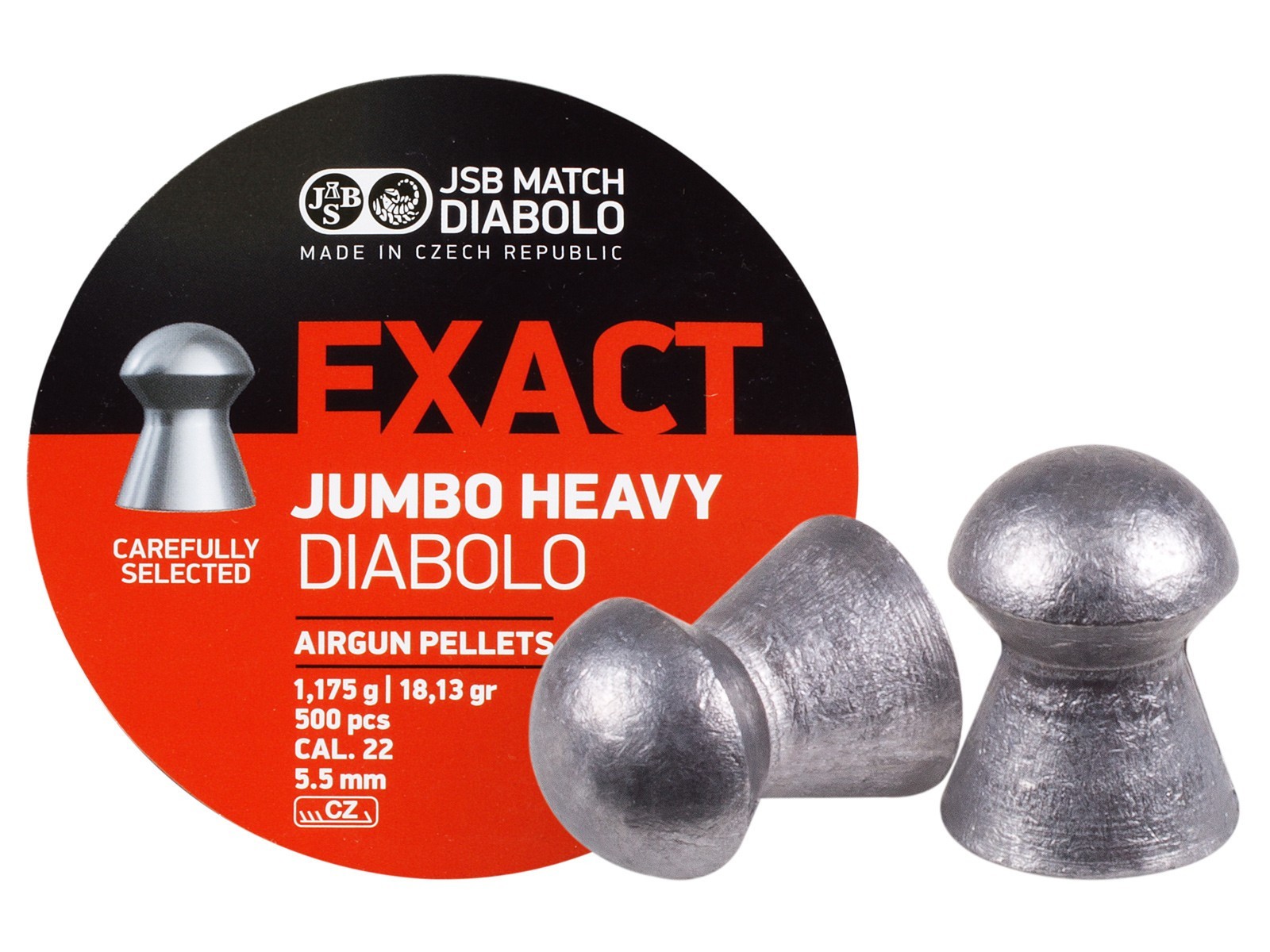 (NEW) JSB Match Diabolo Exact Jumbo Heavy .22 Cal, 18.13 Grains, Domed, 500ct