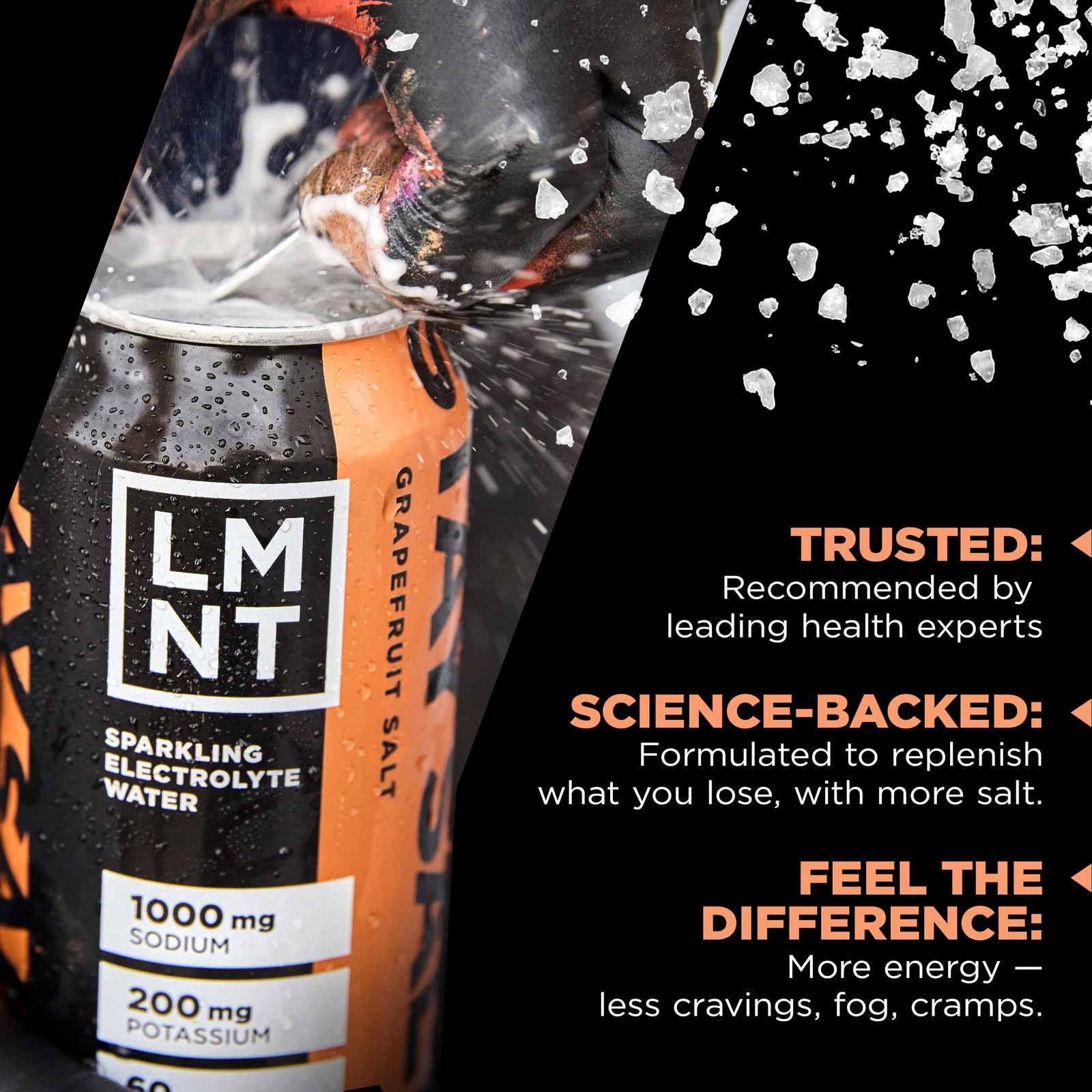 Sparkling Electrolyte Drink Grapefruit Salt 12 Count LMNT