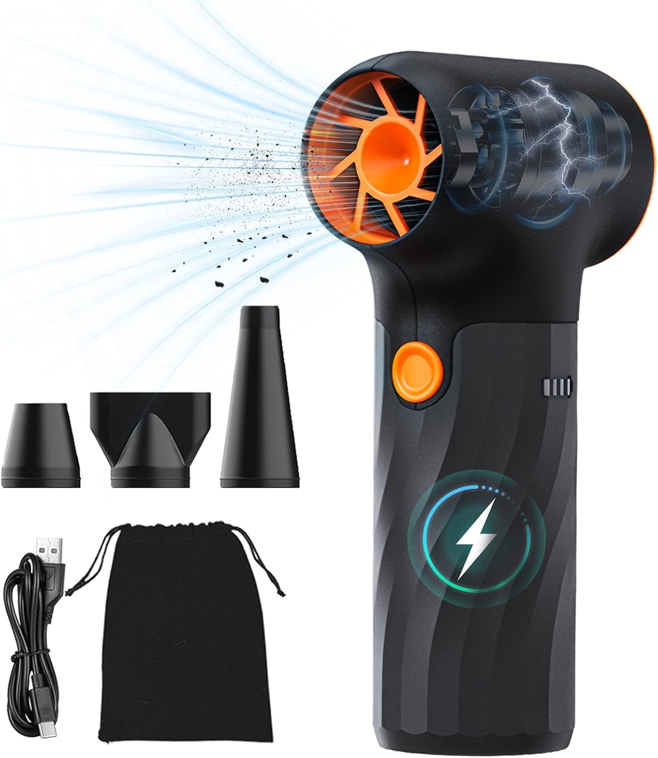 Electric Air Duster, 130,000 RPM High-Speed Compressed, Portable and Cordless