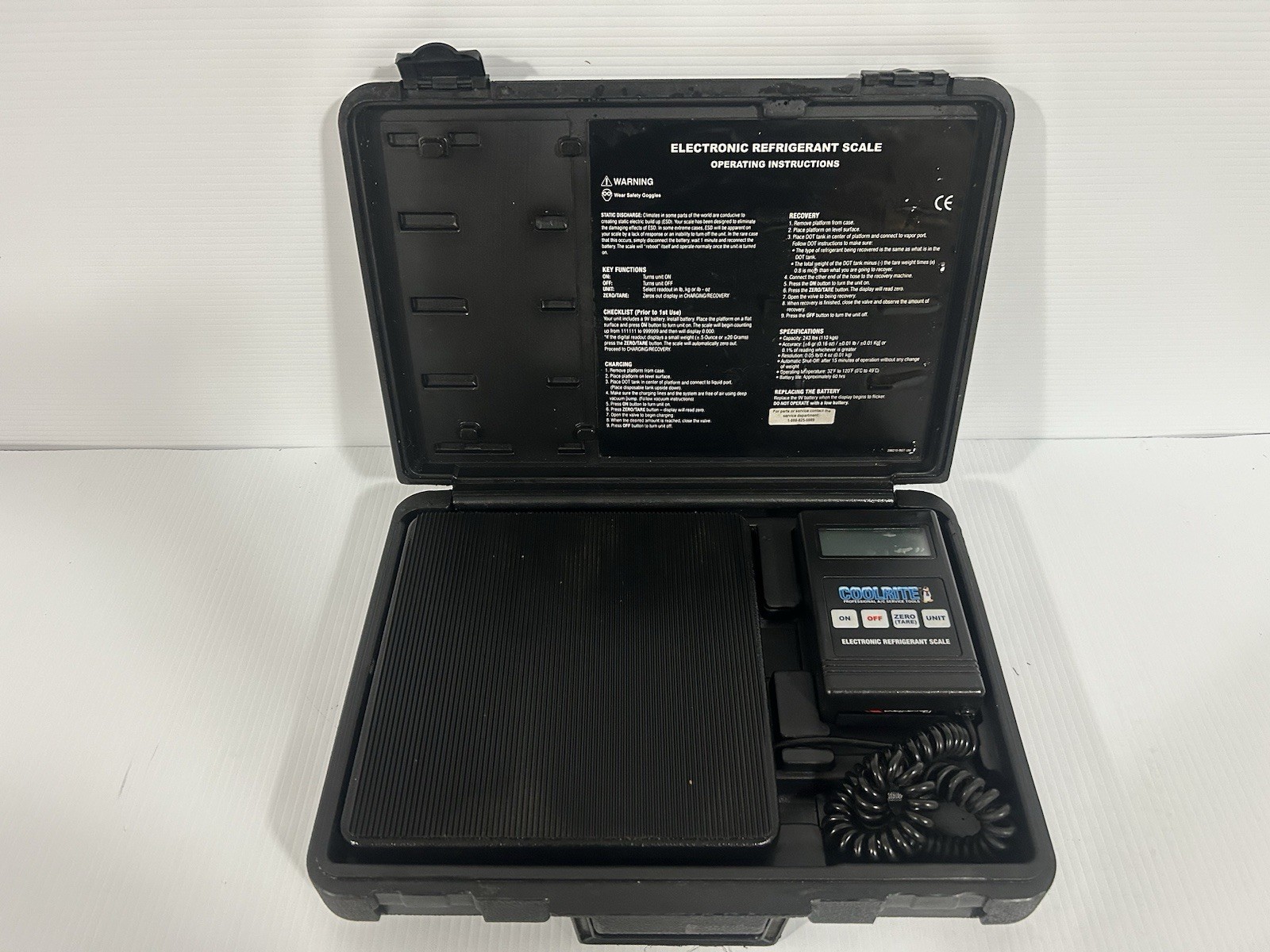 243 lbs Electronic Refrigerant Scale Charging Digital Weight with Case A/C HVAC