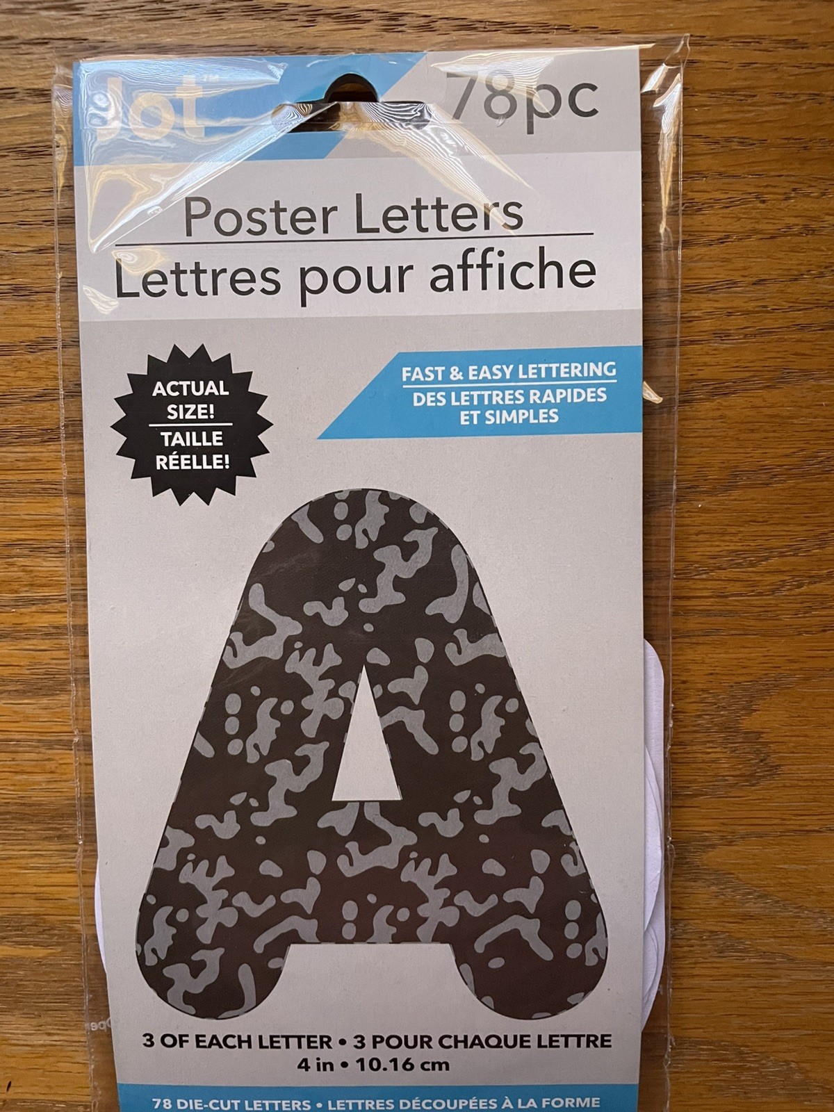 New 78pc Jot Poster Letters 4" Gray/Black -- FREE SHIPPING