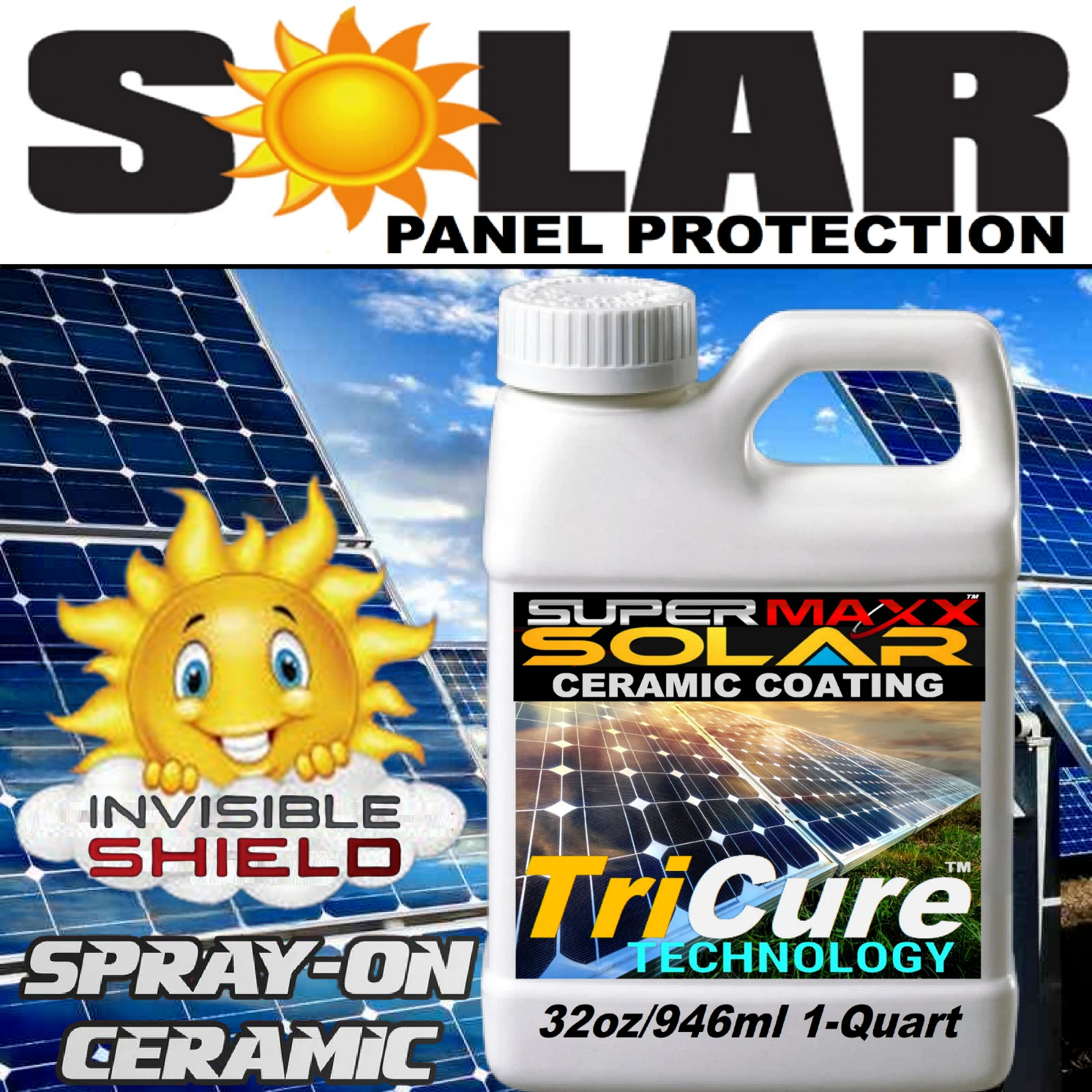 SOLAR PANEL CERAMIC CLEAR COATING SPRAY CORROSION PROTECTION - ONE QUART