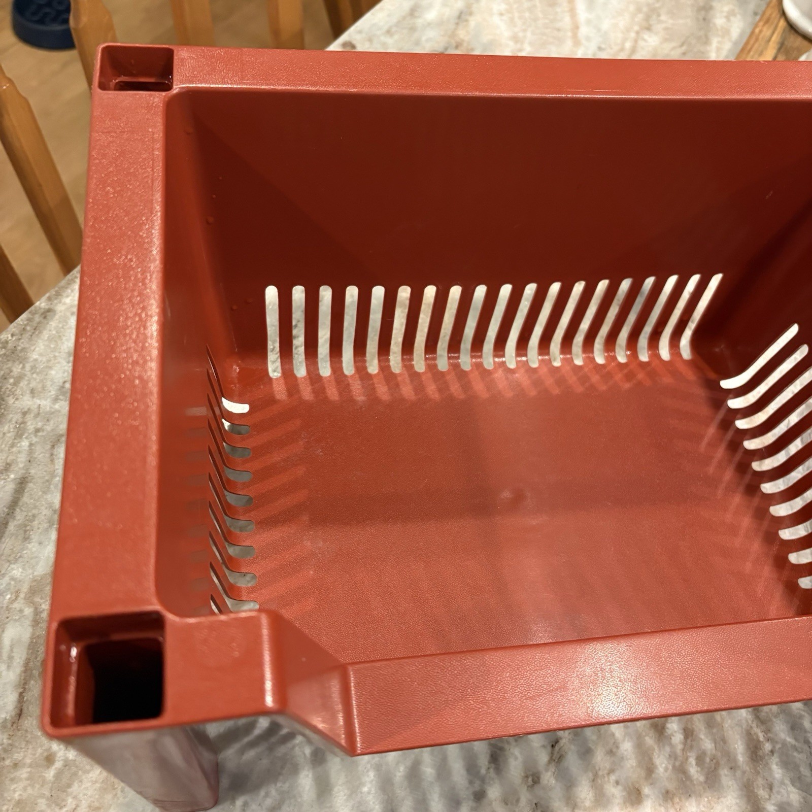 Vintage 1970’s Rubbermaid 3009 Stackable Storage Bin Burnt Orange Organizer