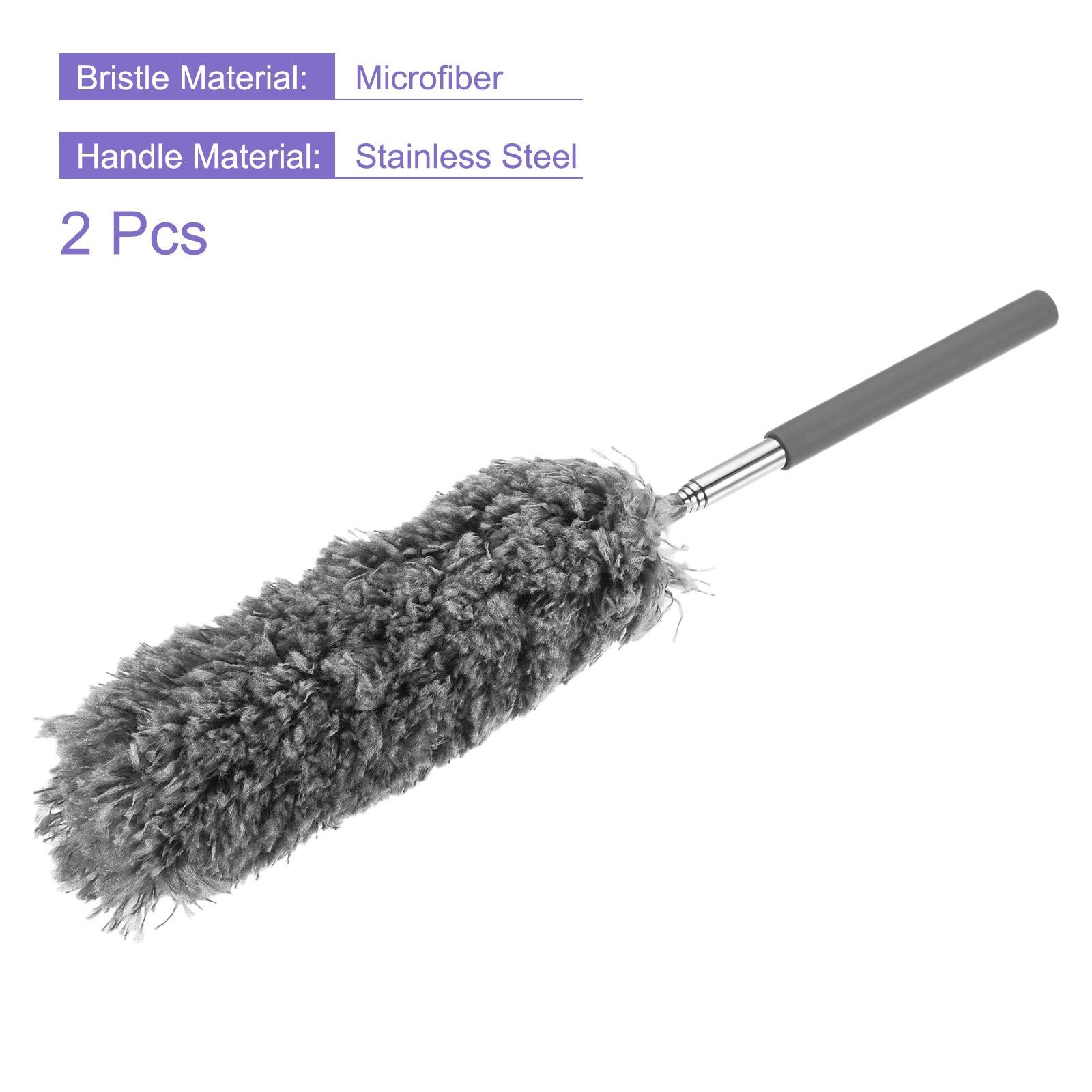 Microfiber Duster 13.8-32.7 Inch Extendable Dust Brush, Gray 2pcs