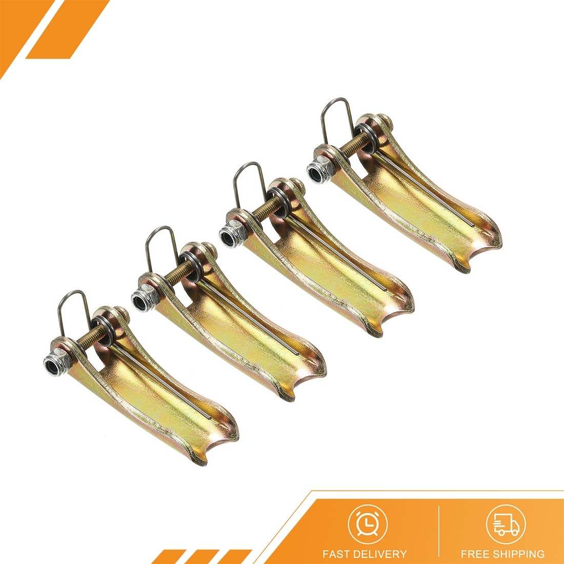 4 Pack - 1.7 Inch Hook Safety Latch Kit Metal Towing Hitch Replacement Golden