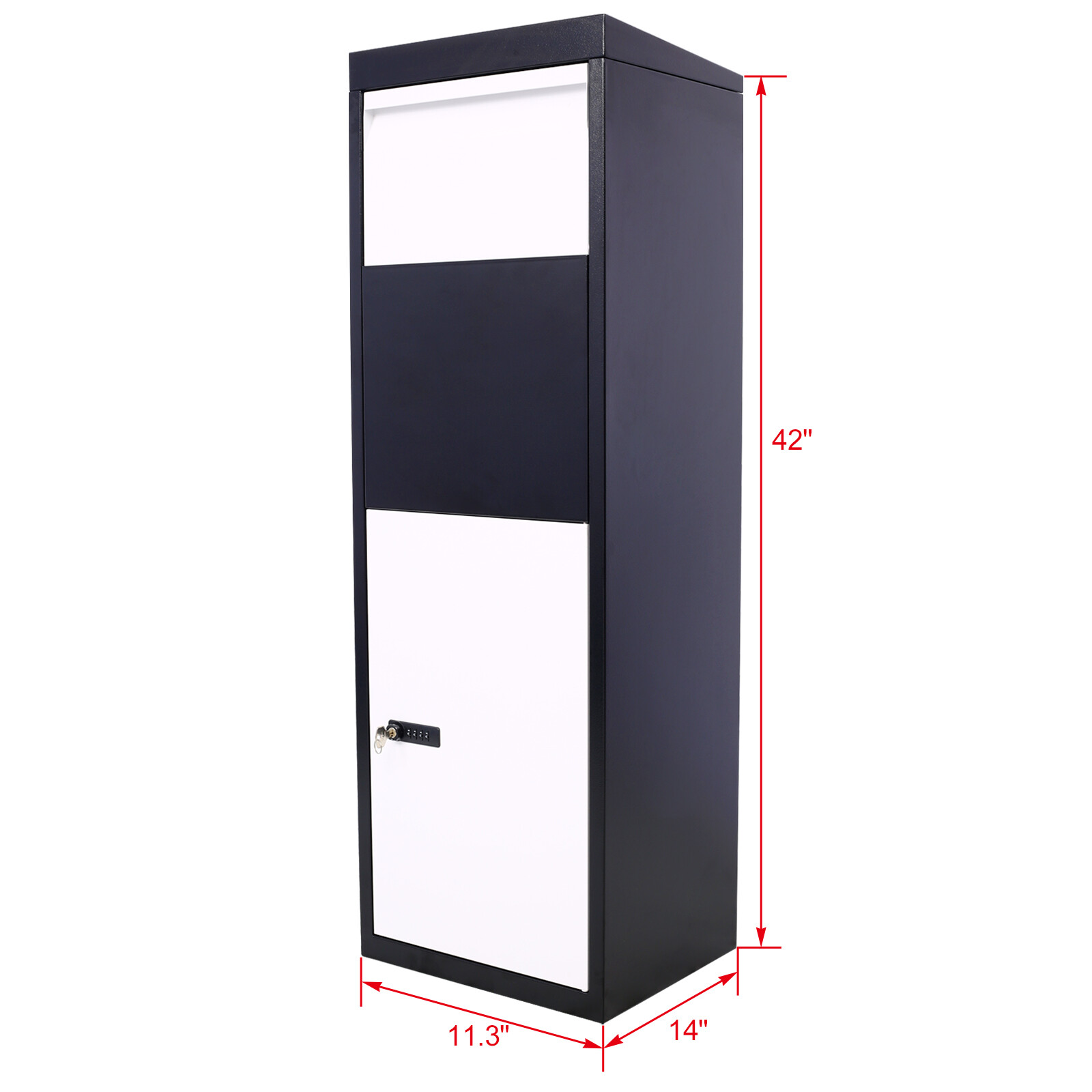 Package Delivery Boxes Galvanized Steel Parcel Mailbox w/Code Lock & Hardware