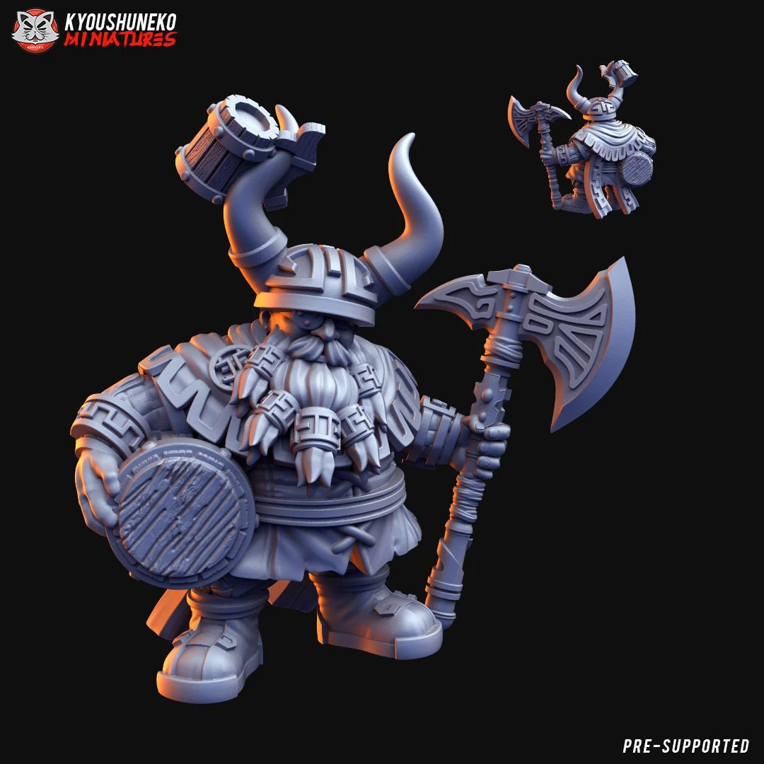 Dwarf Brewmaster - 28-32mm Dwarves (Kyoushuneko) - Resin Tabletop Miniature