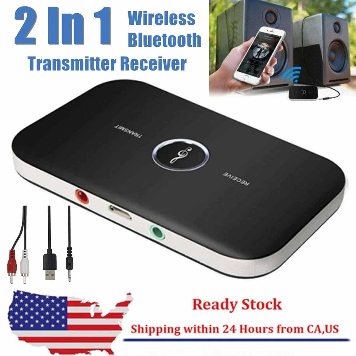 2 In 1 Bluetooth 5.0 Transmitter/Receiver Wireless A2Dp Tv Stereo Audio Adapter~