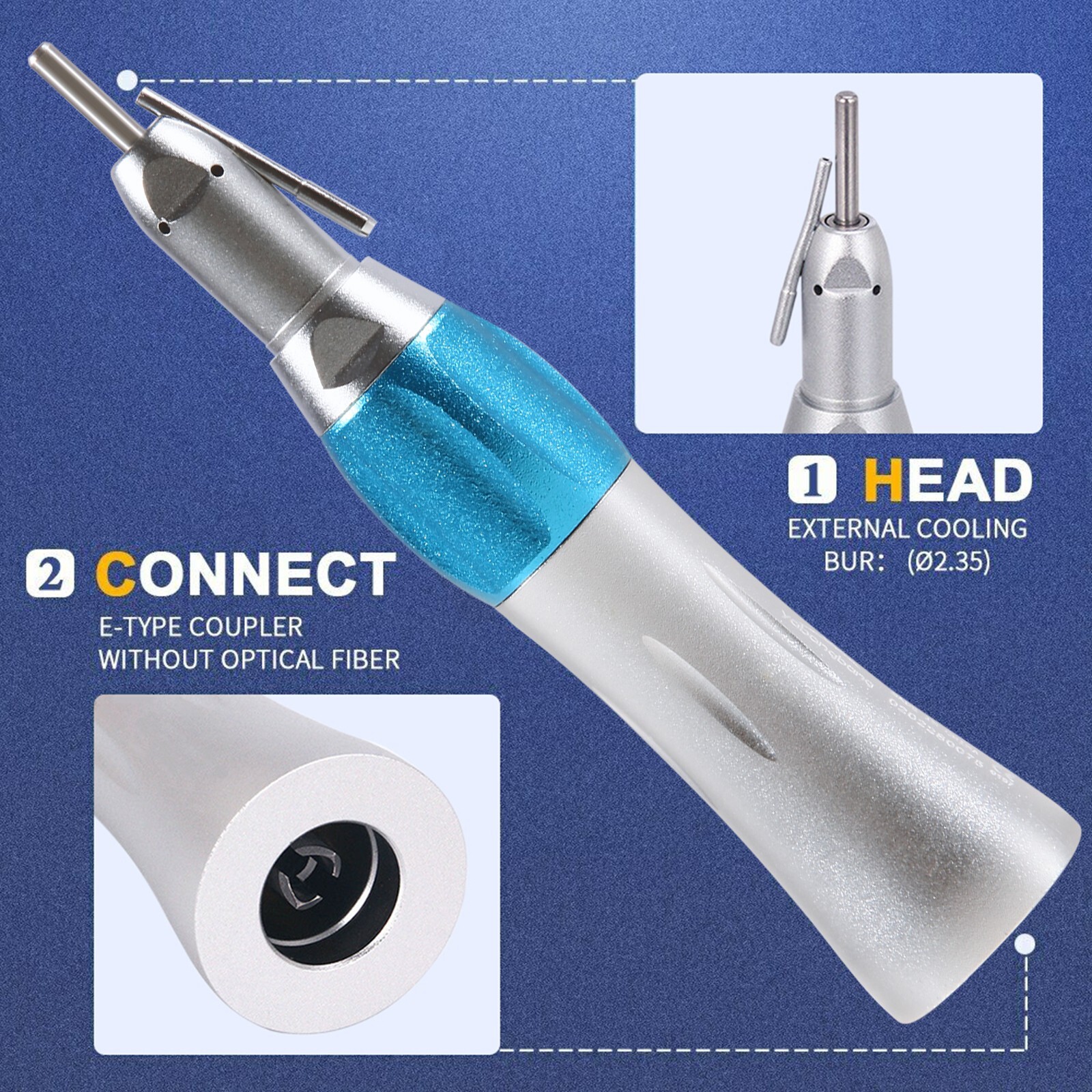 Surgical Dental Straight Handpiece 1:1 NoseCone External Irrigation Low Speed OR
