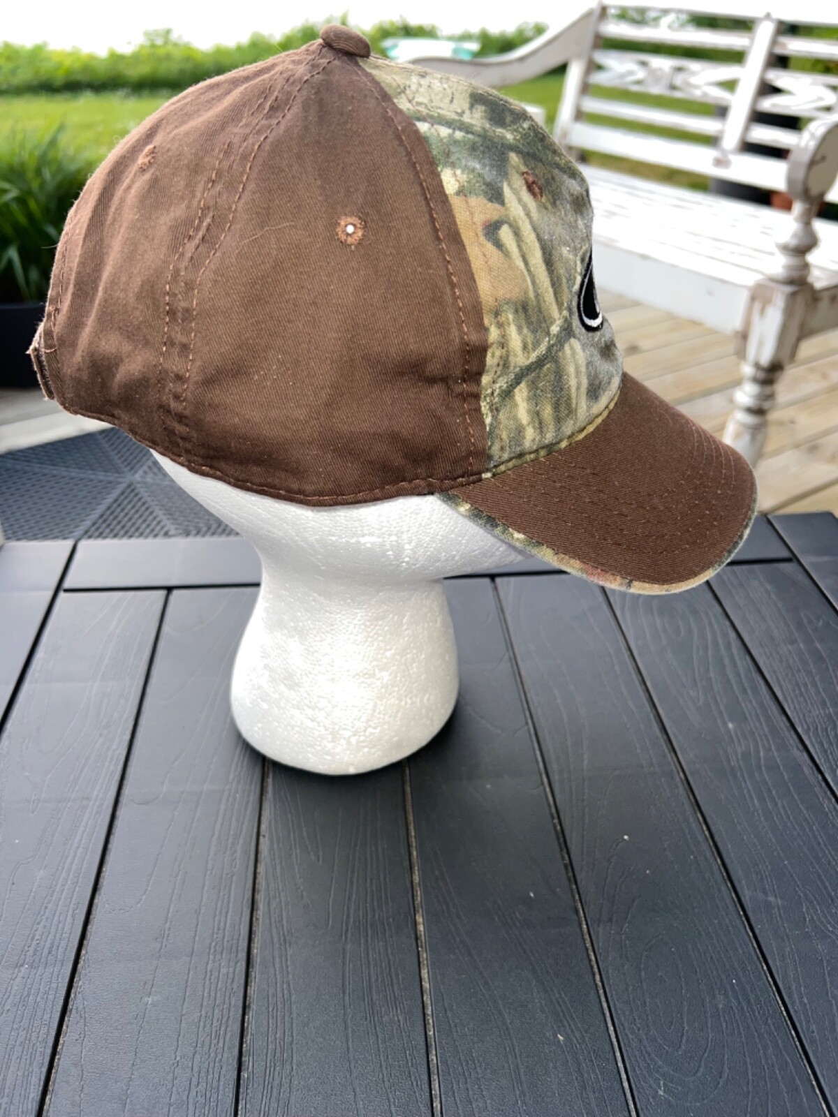 Ford Black and white patch on Brown and Green tan Camouflage Hat Cap Hook Loop