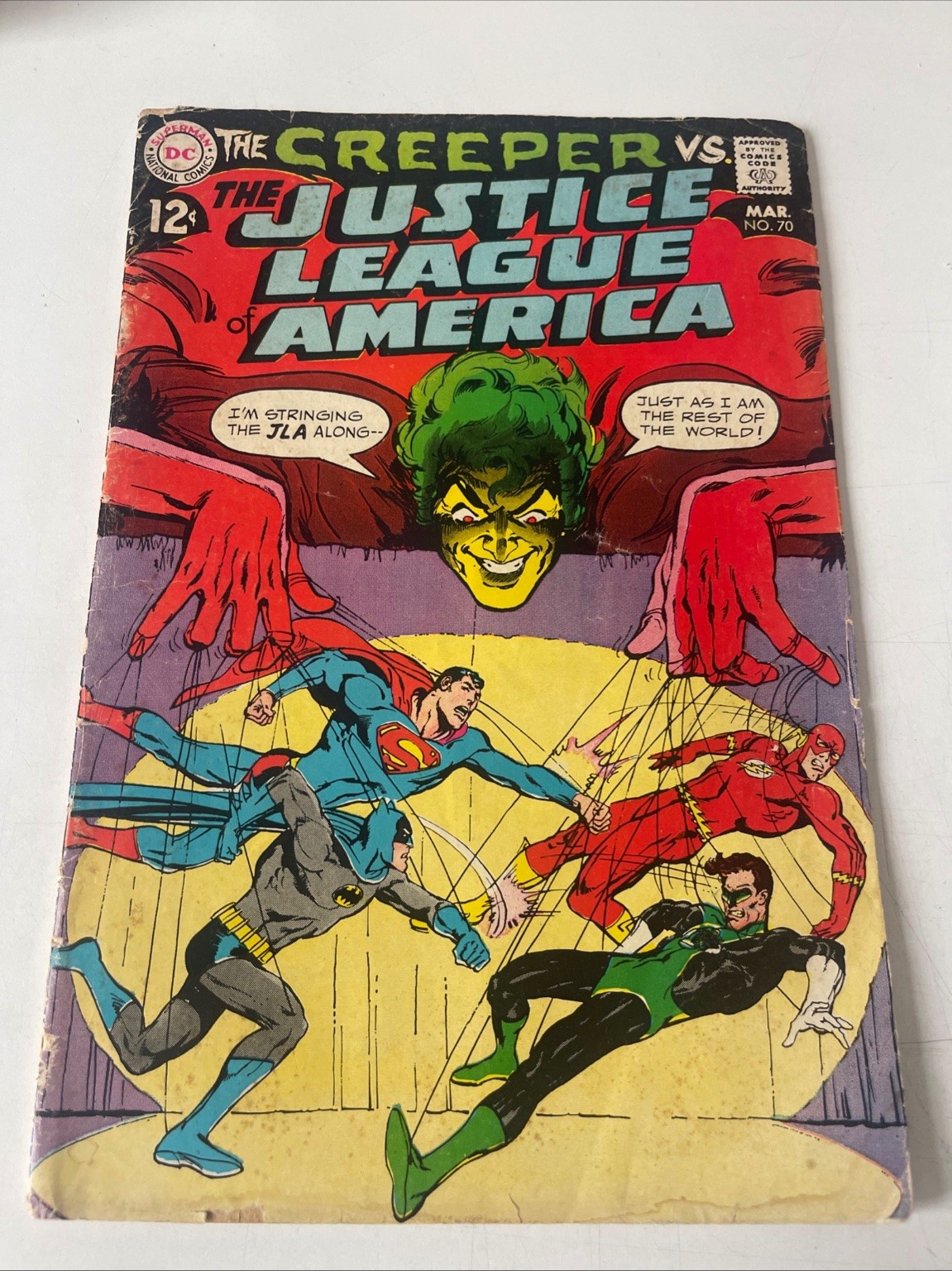 Justice League of America Comic Book No. 70 DC 1969 Creeper vs JLA