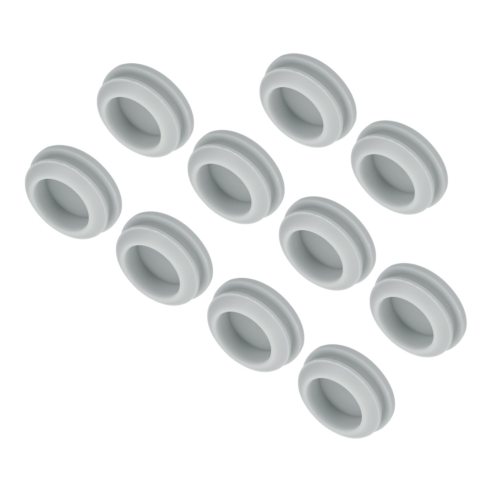 10pcs Silicone Snap in Locking Hole Plugs,17mm Narrow Groove 2mm Grey