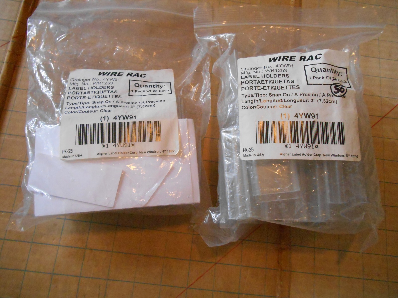 75 Wire Rack 3" SALE PRICE UPC LABEL HOLDERS LOT Rac 4YW91 Clear Plastic WR1253